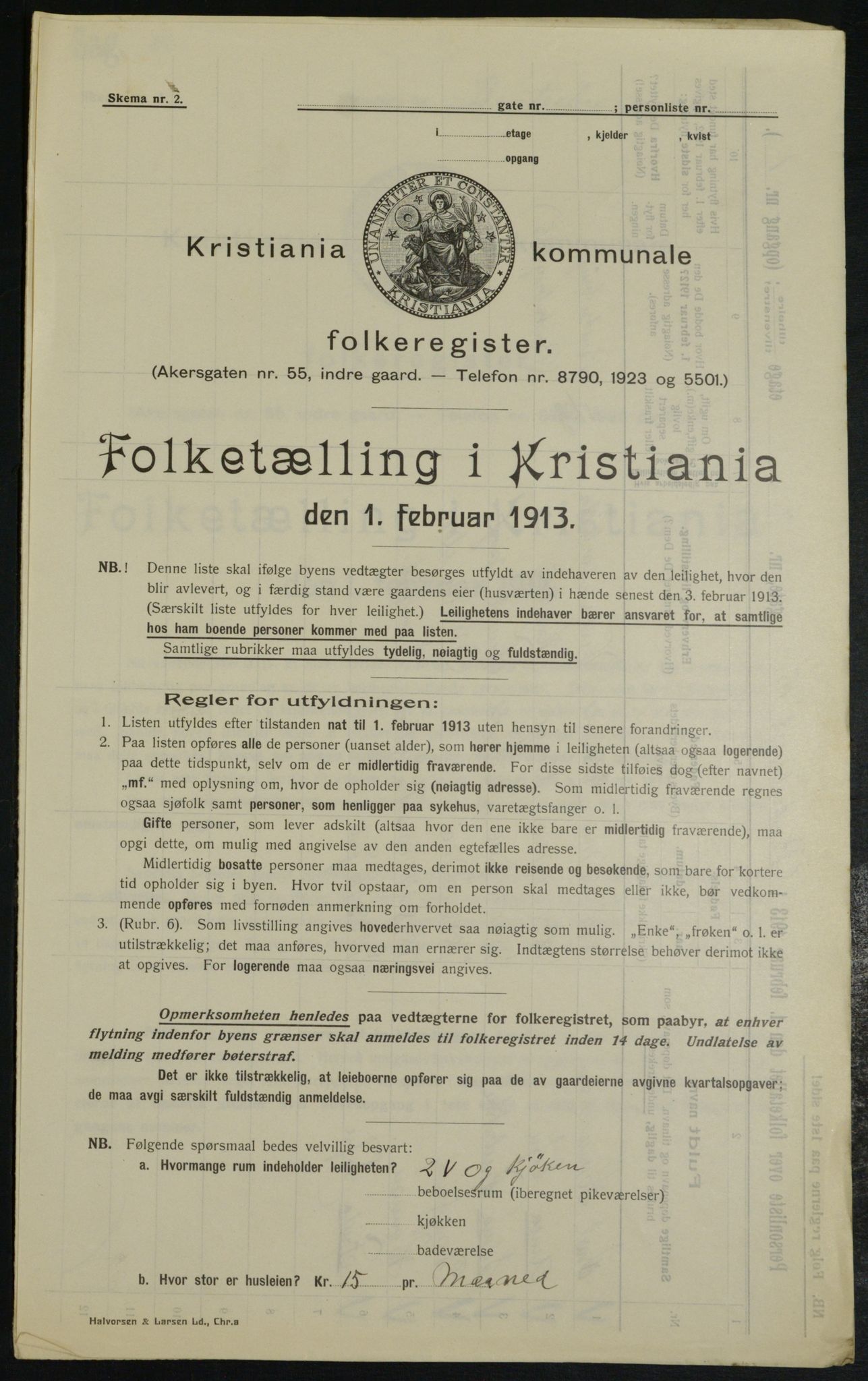 OBA, Kommunal folketelling 1.2.1913 for Kristiania, 1913, s. 3324