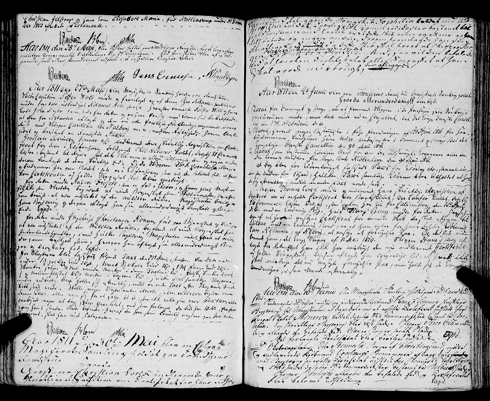 Trondheim magistrat, SAT/A-4372/A/Aa/L0018: Rådstueprotokoller, 1793-1826, s. 343