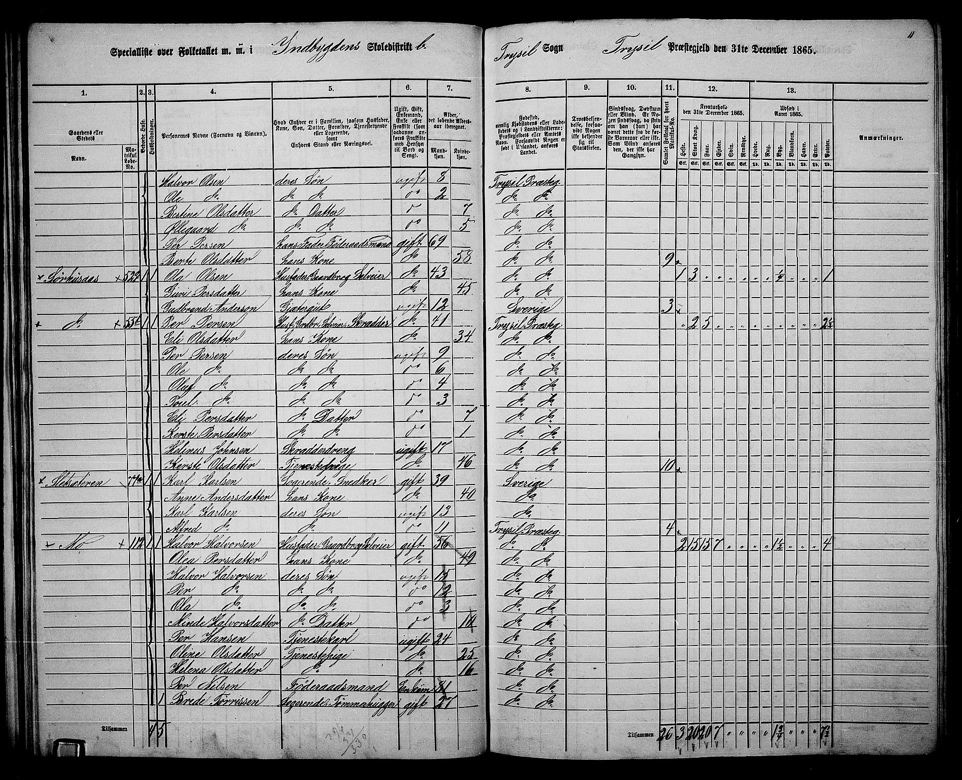 RA, Folketelling 1865 for 0428P Trysil prestegjeld, 1865, s. 40