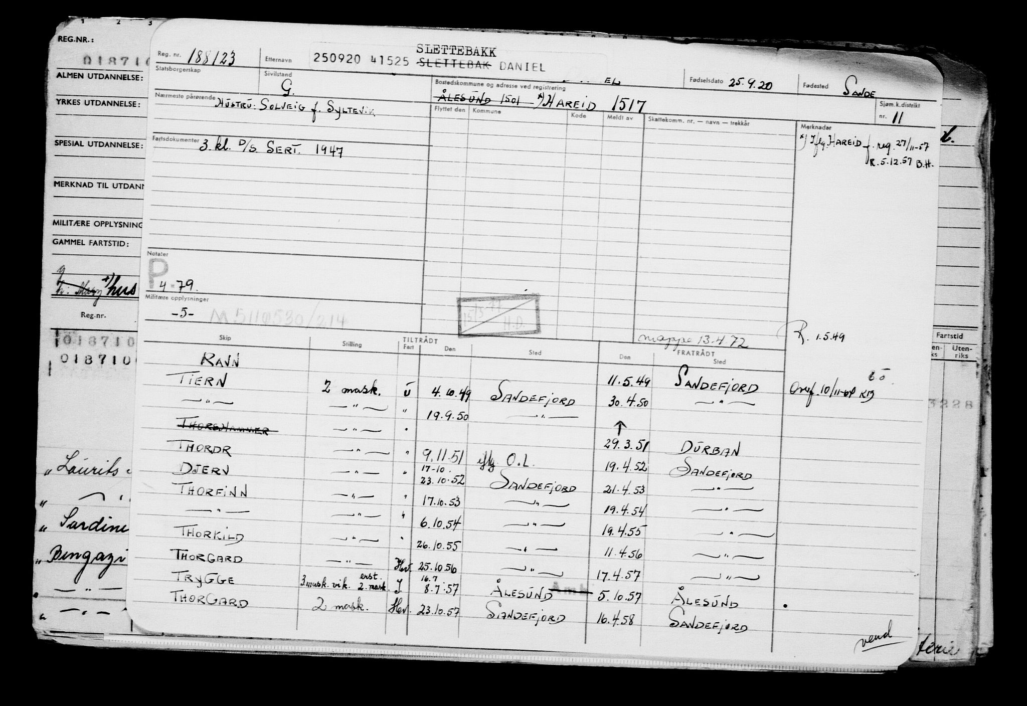 Direktoratet for sjømenn, AV/RA-S-3545/G/Gb/L0185: Hovedkort, 1920, s. 684