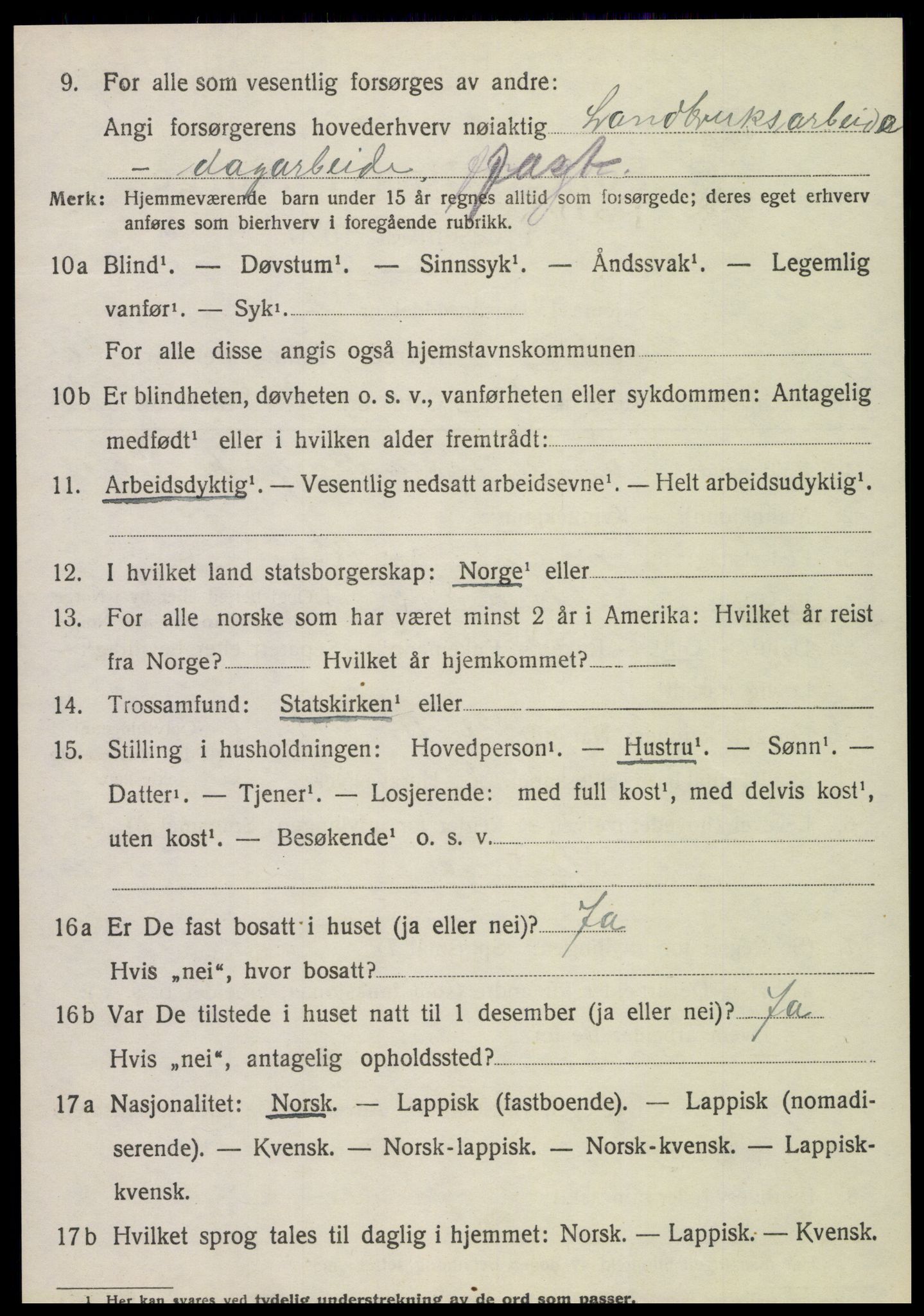 SAT, Folketelling 1920 for 1731 Sparbu herred, 1920, s. 1022