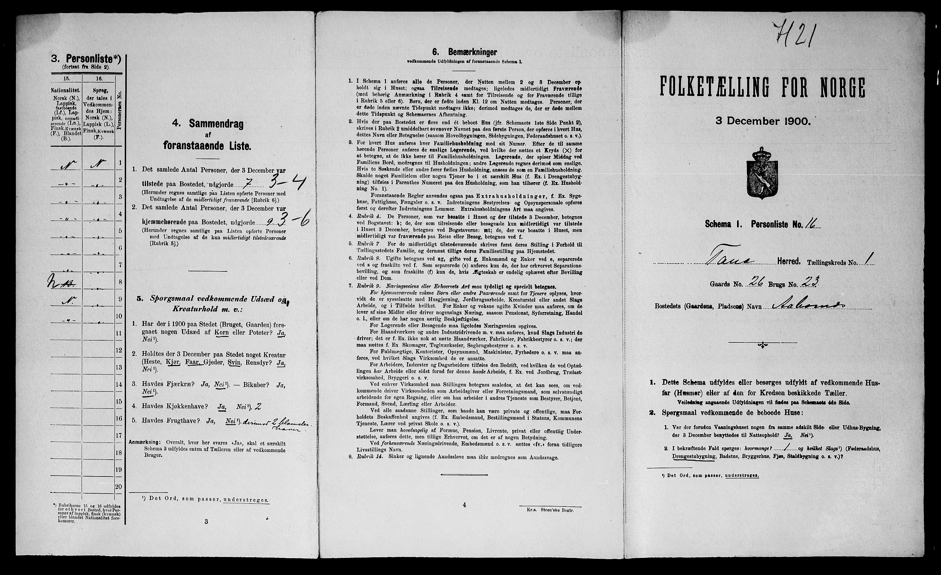 SATØ, Folketelling 1900 for 2025 Tana herred, 1900, s. 56