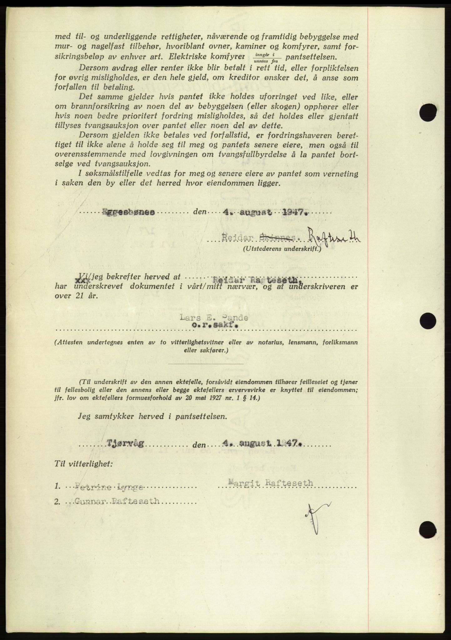 Søre Sunnmøre sorenskriveri, AV/SAT-A-4122/1/2/2C/L0115: Pantebok nr. 3B, 1947-1948, Dagboknr: 1041/1947