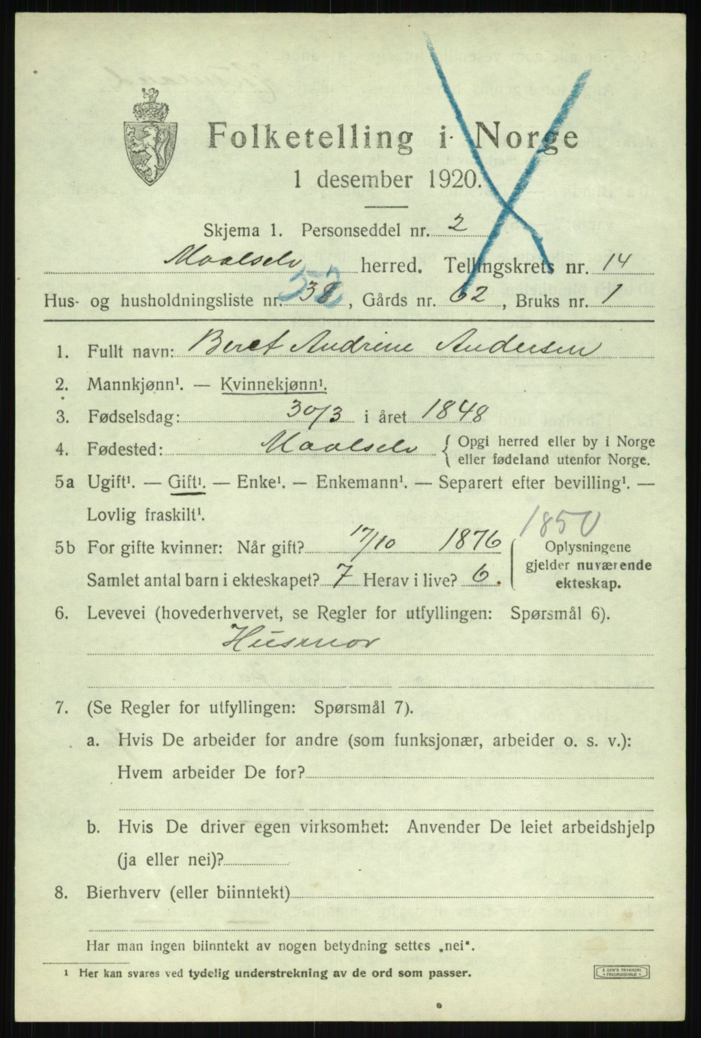 SATØ, Folketelling 1920 for 1924 Målselv herred, 1920, s. 7611