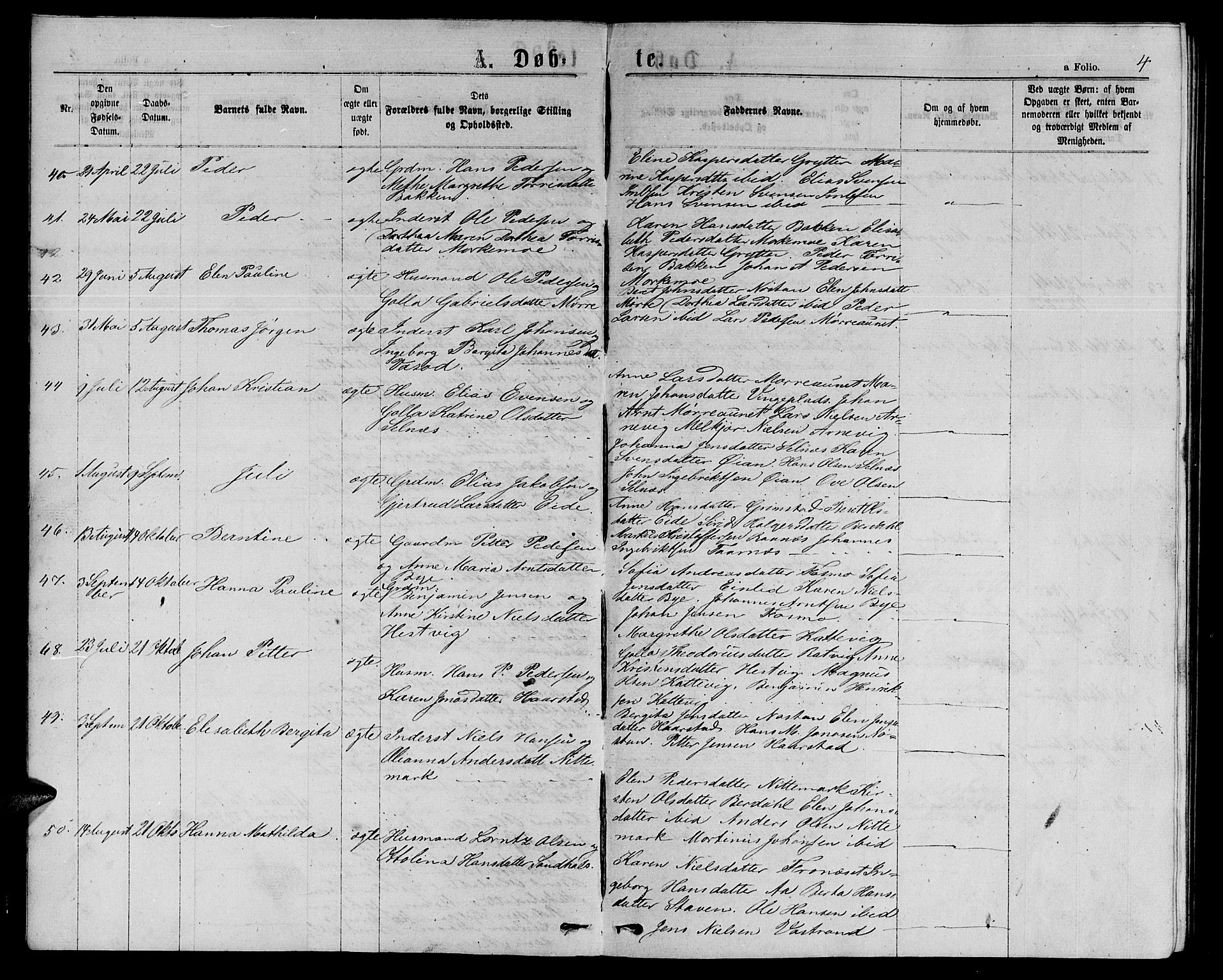 Ministerialprotokoller, klokkerbøker og fødselsregistre - Sør-Trøndelag, AV/SAT-A-1456/655/L0686: Klokkerbok nr. 655C02, 1866-1879, s. 4