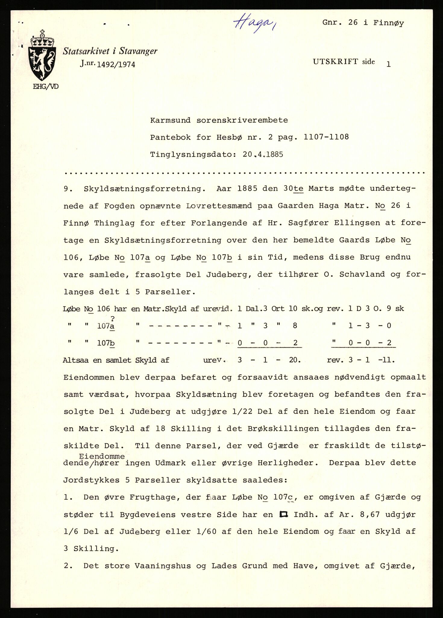 Statsarkivet i Stavanger, AV/SAST-A-101971/03/Y/Yj/L0028: Avskrifter sortert etter gårdsnavn: Gudla - Haga i Håland, 1750-1930, s. 521