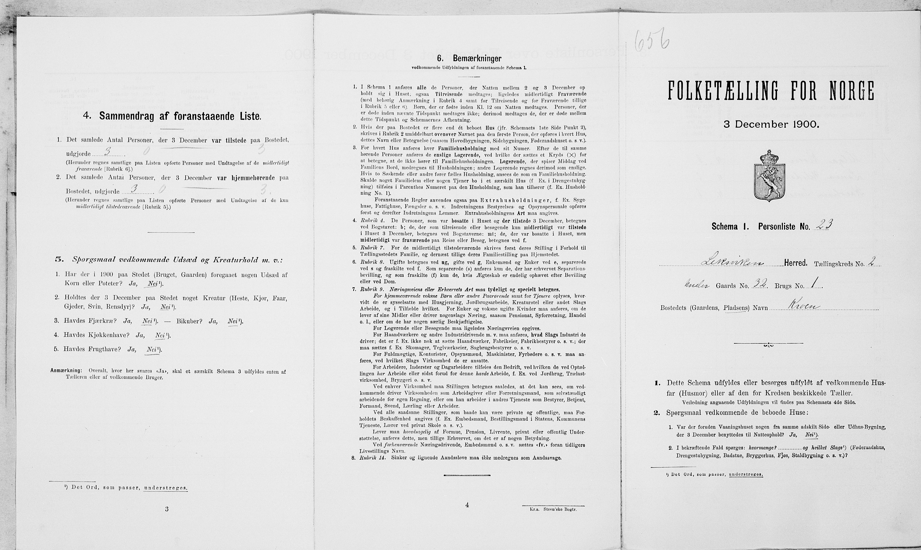 SAT, Folketelling 1900 for 1718 Leksvik herred, 1900, s. 206