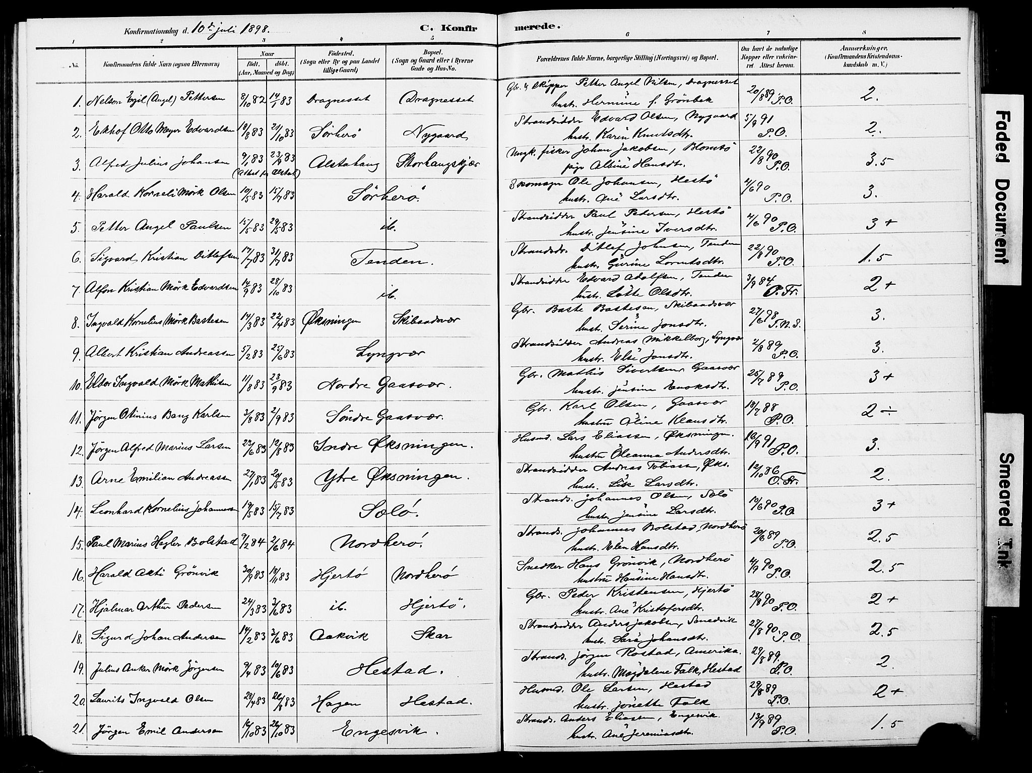 Ministerialprotokoller, klokkerbøker og fødselsregistre - Nordland, AV/SAT-A-1459/834/L0514: Klokkerbok nr. 834C05, 1893-1901