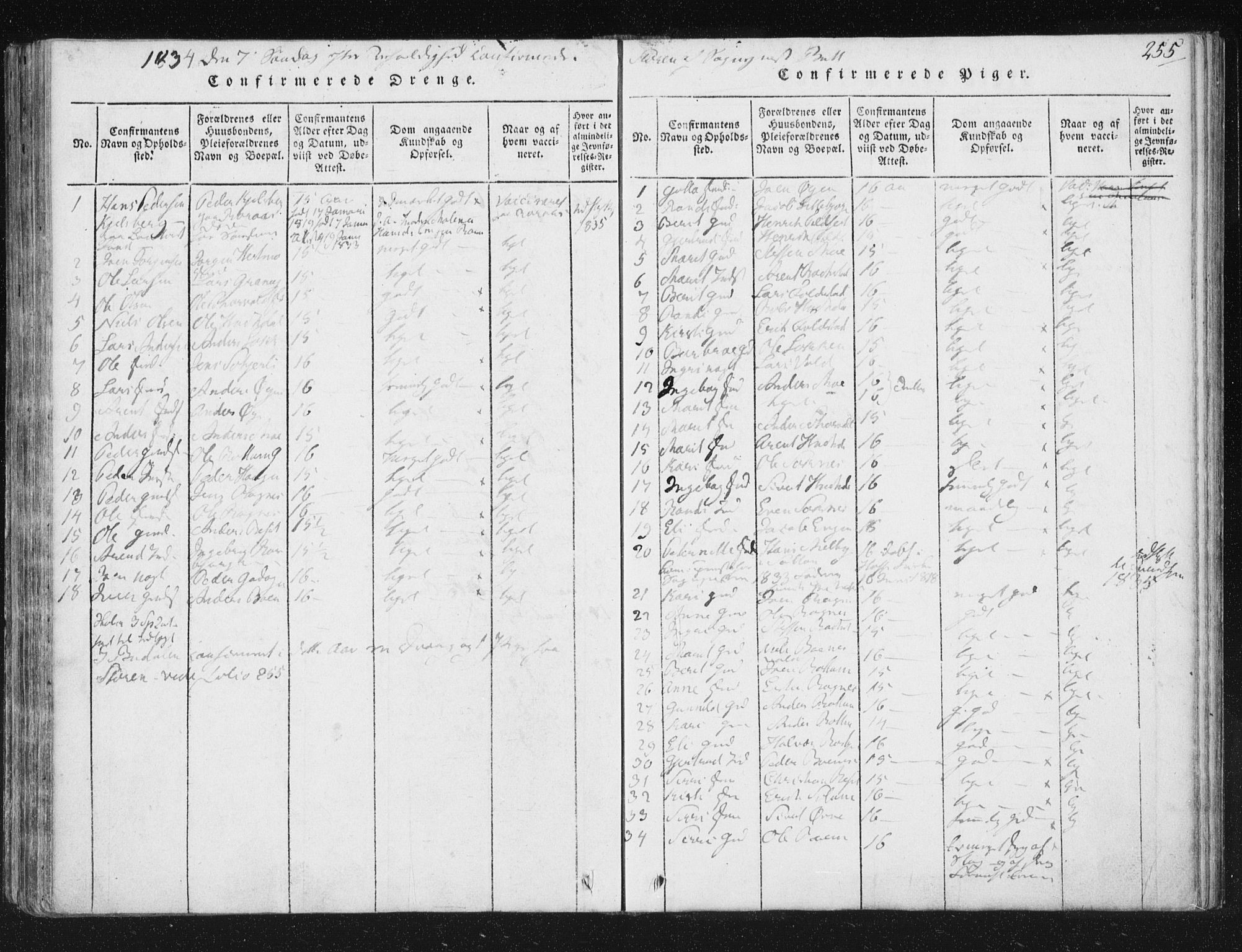Ministerialprotokoller, klokkerbøker og fødselsregistre - Sør-Trøndelag, AV/SAT-A-1456/687/L0996: Ministerialbok nr. 687A04, 1816-1842, s. 255