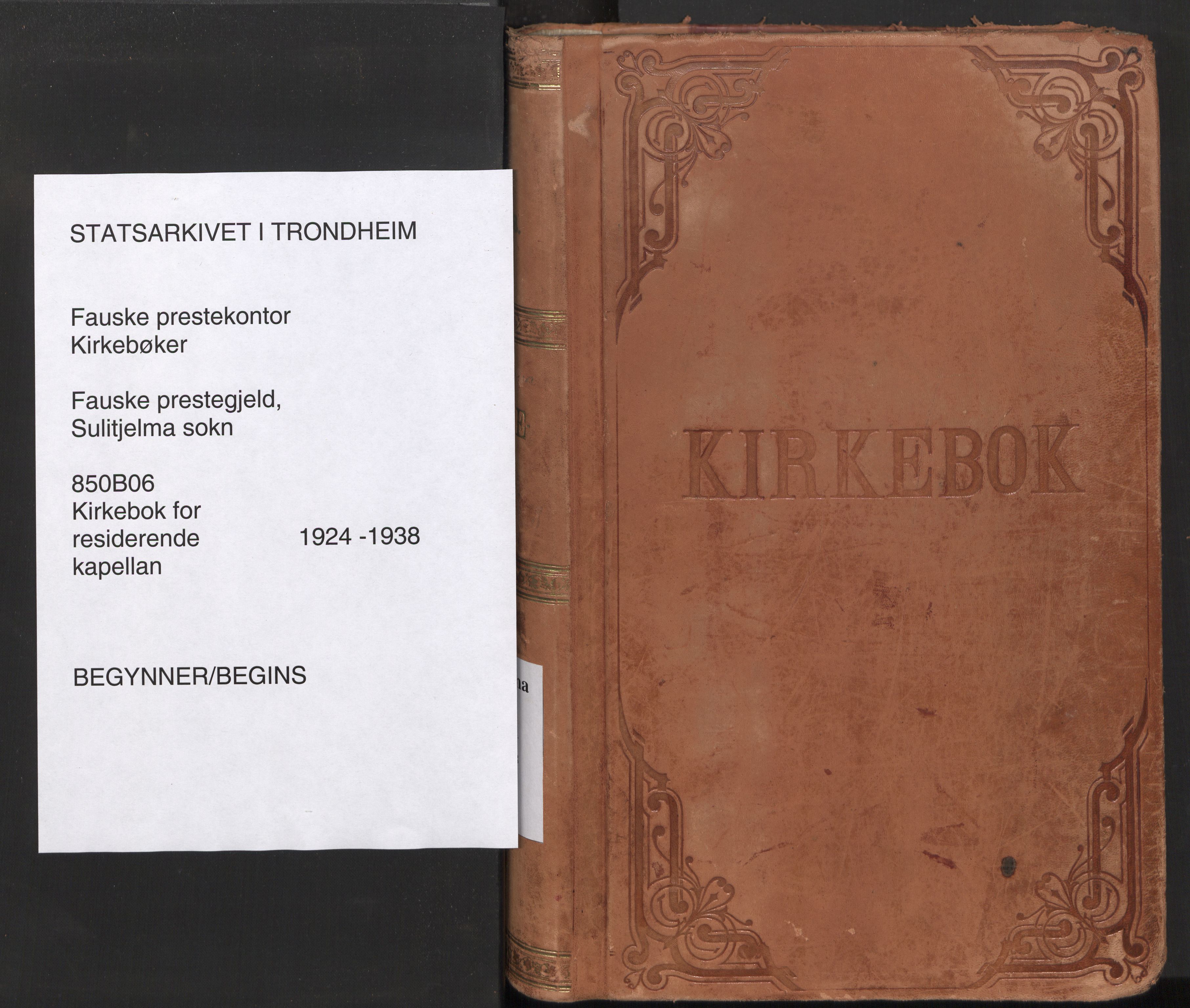Ministerialprotokoller, klokkerbøker og fødselsregistre - Nordland, AV/SAT-A-1459/850/L0716: Residerende kapellans bok nr. 850B06, 1924-1938