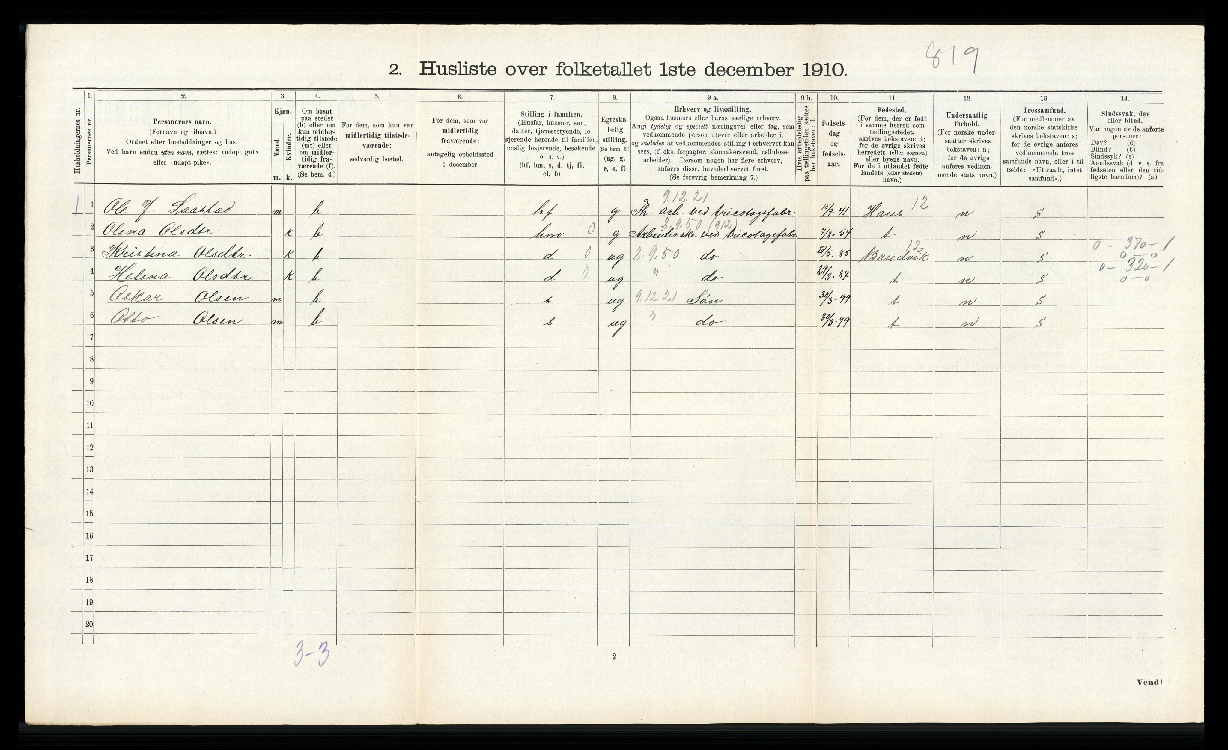 RA, Folketelling 1910 for 1254 Hamre herred, 1910, s. 893
