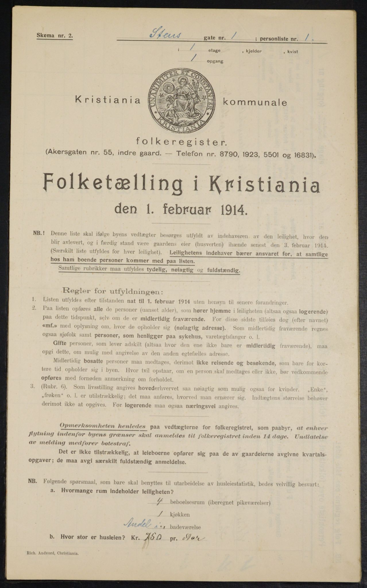 OBA, Kommunal folketelling 1.2.1914 for Kristiania, 1914, s. 101765