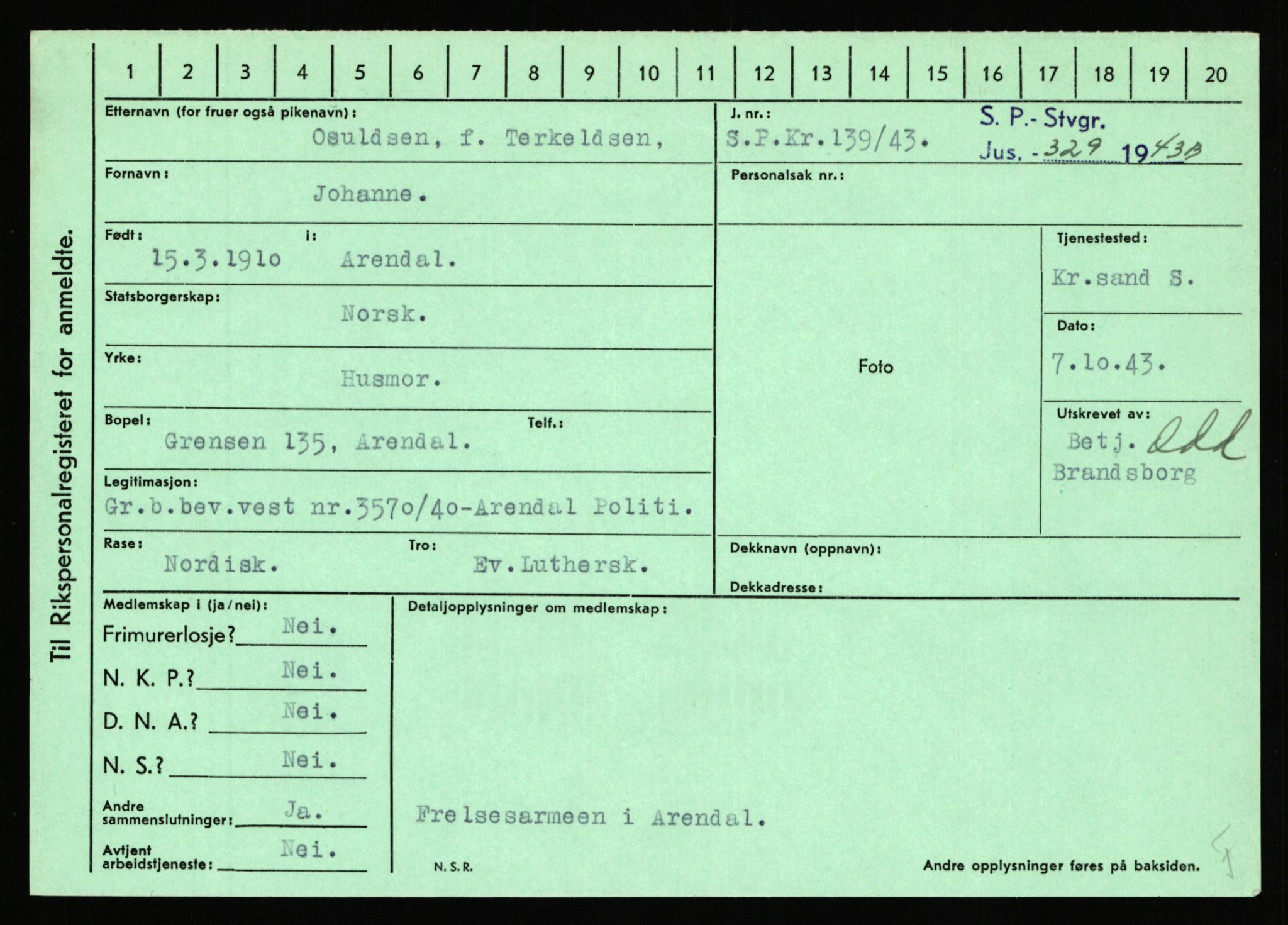 Statspolitiet - Hovedkontoret / Osloavdelingen, AV/RA-S-1329/C/Ca/L0012: Oanæs - Quistgaard	, 1943-1945, s. 2683