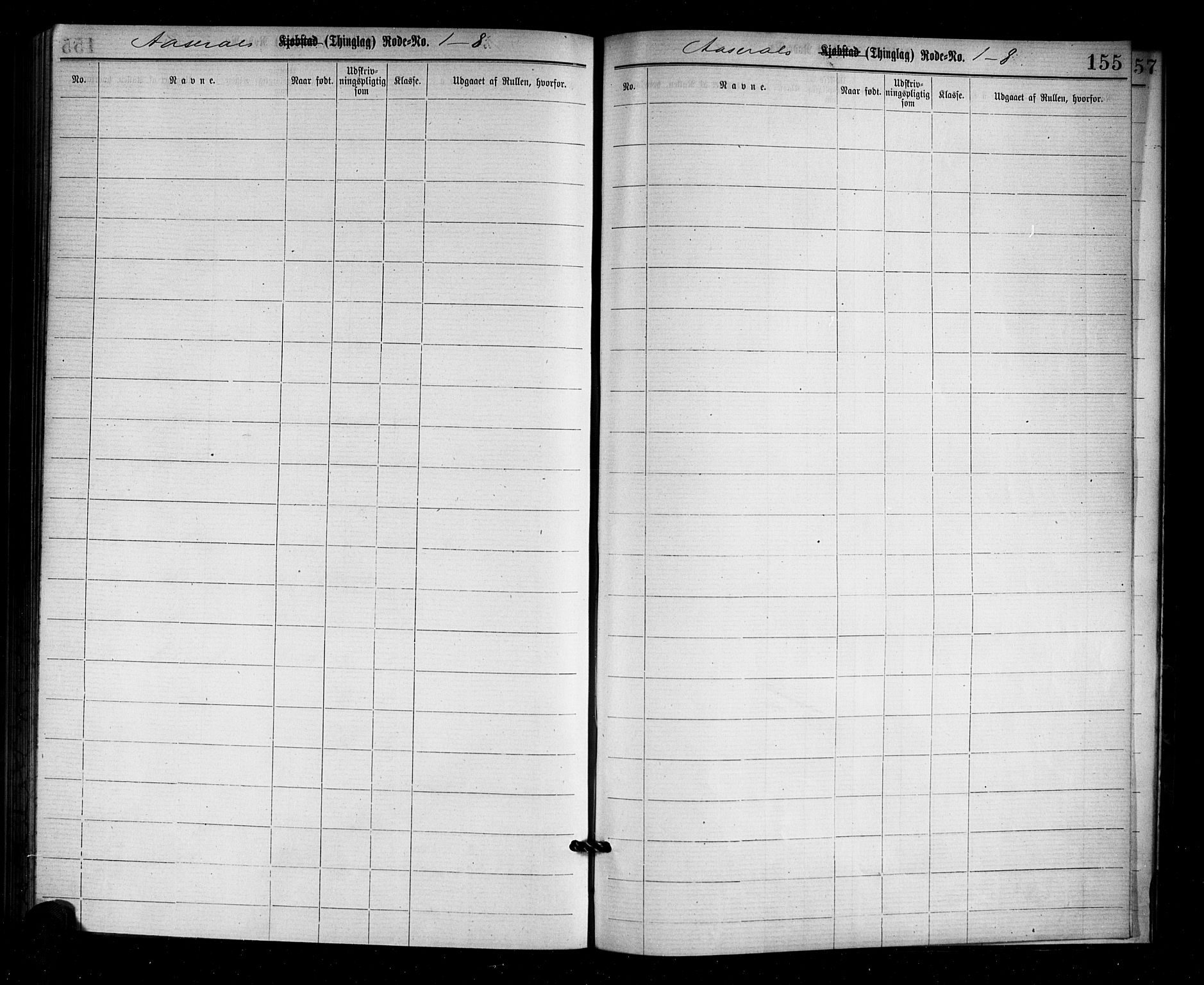 Mandal mønstringskrets, SAK/2031-0016/F/Ff/L0001: Utskrivningsregisterrulle, nr som i hovedrulle, med register, L-15, 1860-1900, s. 160