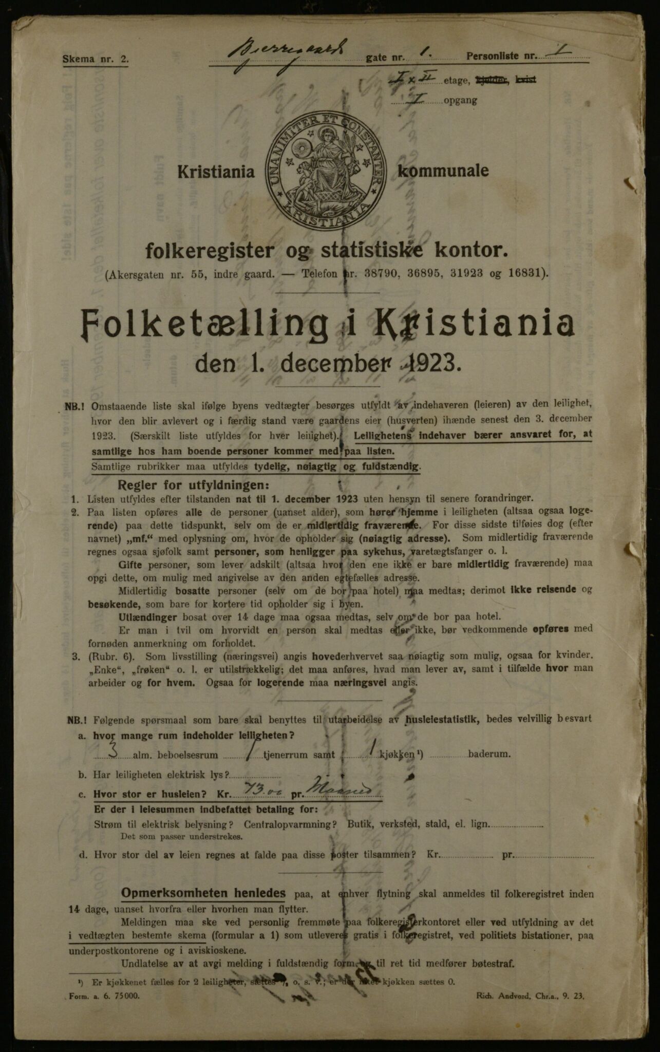 OBA, Kommunal folketelling 1.12.1923 for Kristiania, 1923, s. 6478