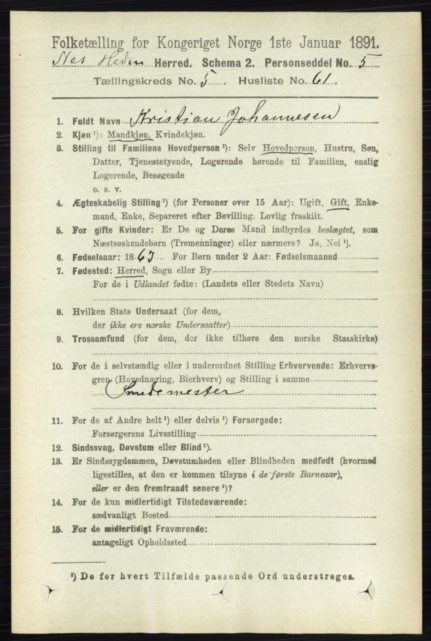 RA, Folketelling 1891 for 0411 Nes herred, 1891, s. 3002