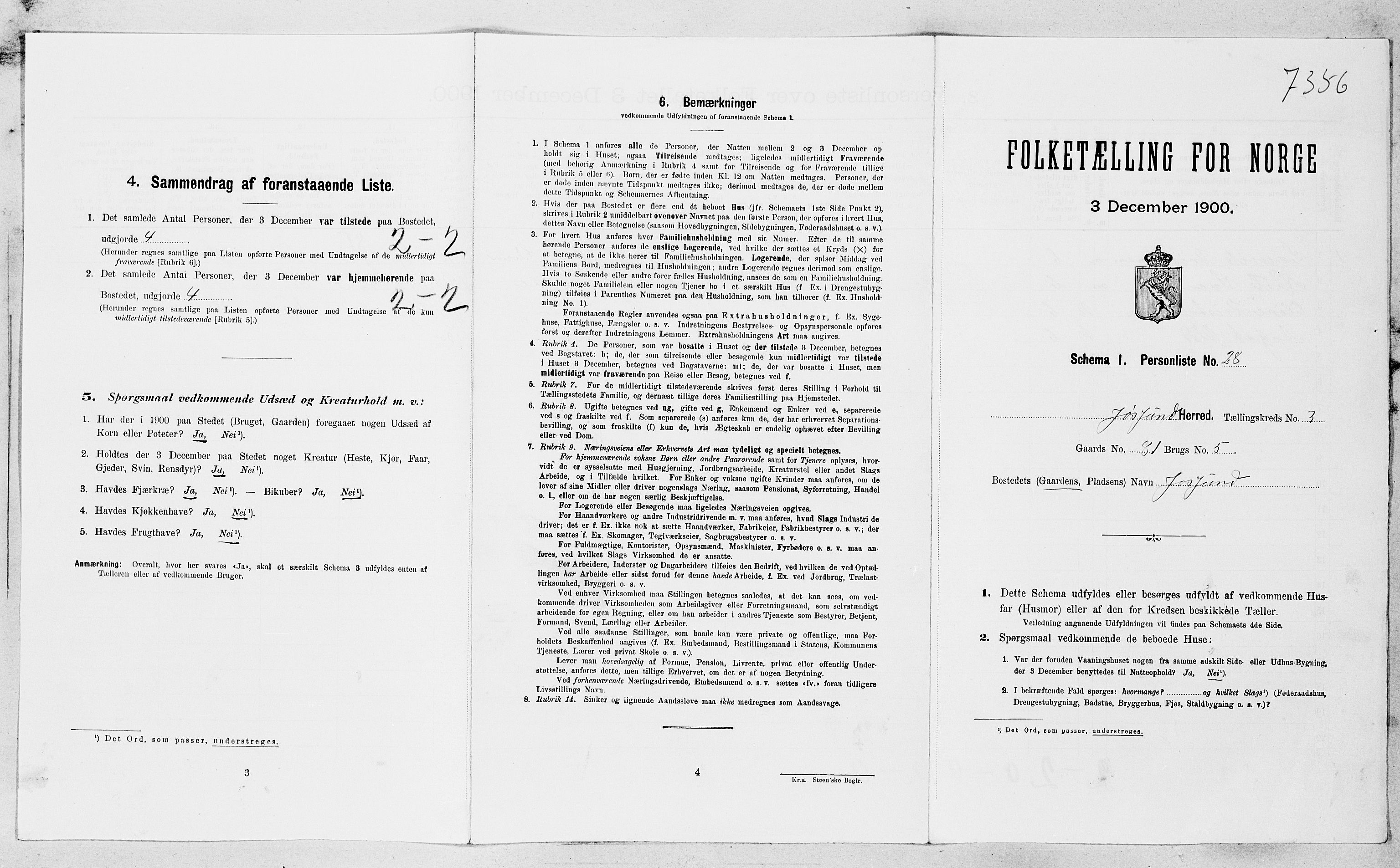 SAT, Folketelling 1900 for 1629 Jøssund herred, 1900, s. 383