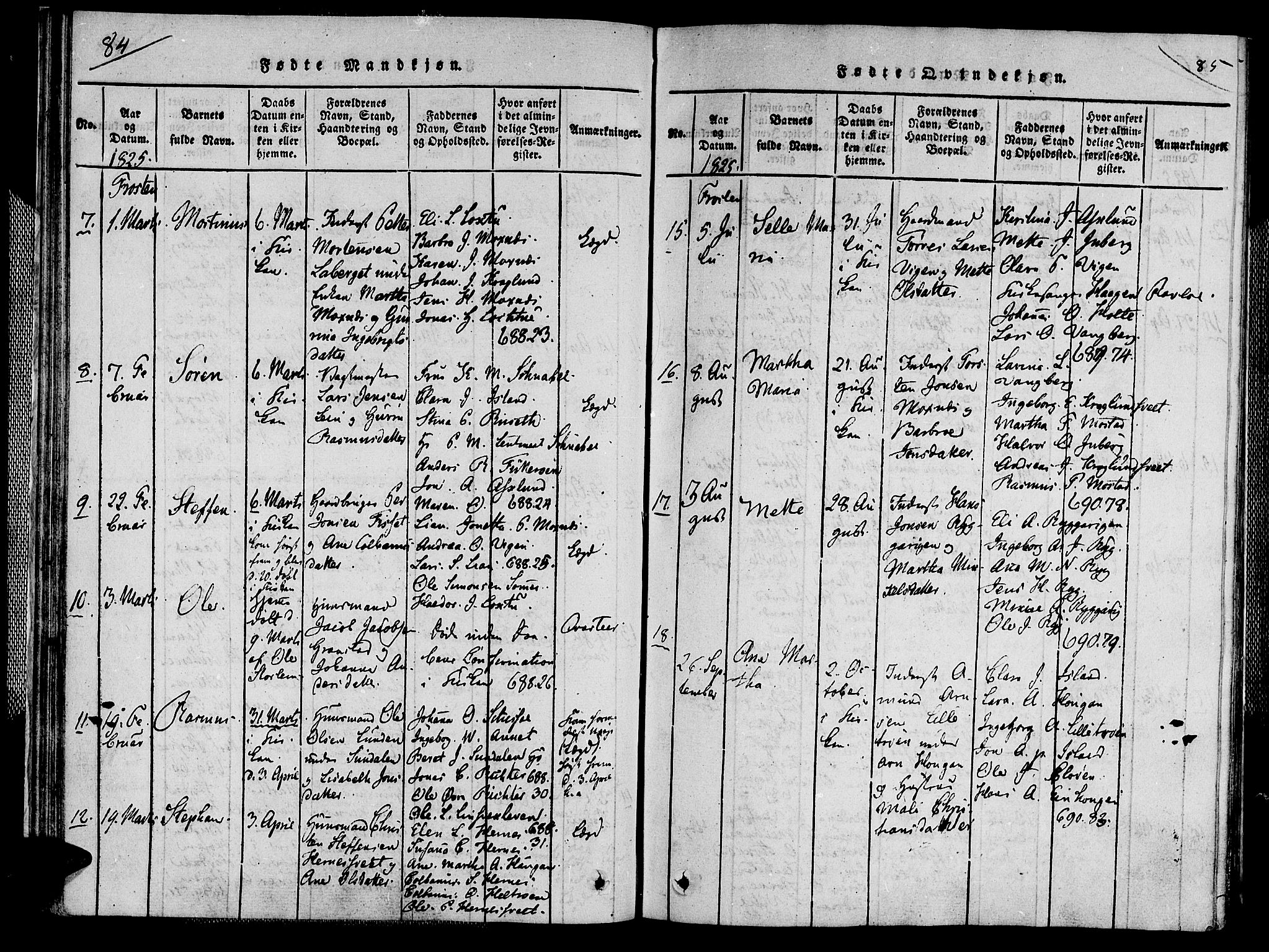 Ministerialprotokoller, klokkerbøker og fødselsregistre - Nord-Trøndelag, SAT/A-1458/713/L0112: Ministerialbok nr. 713A04 /1, 1817-1827, s. 84-85