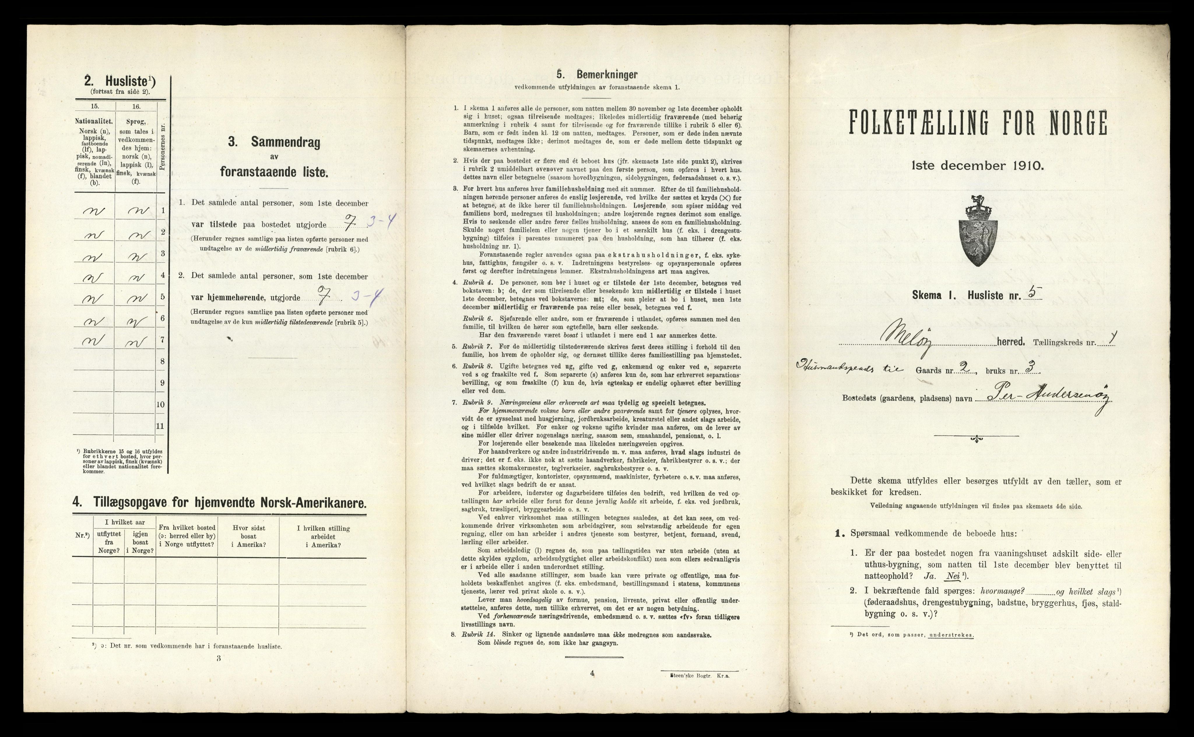 RA, Folketelling 1910 for 1837 Meløy herred, 1910, s. 58