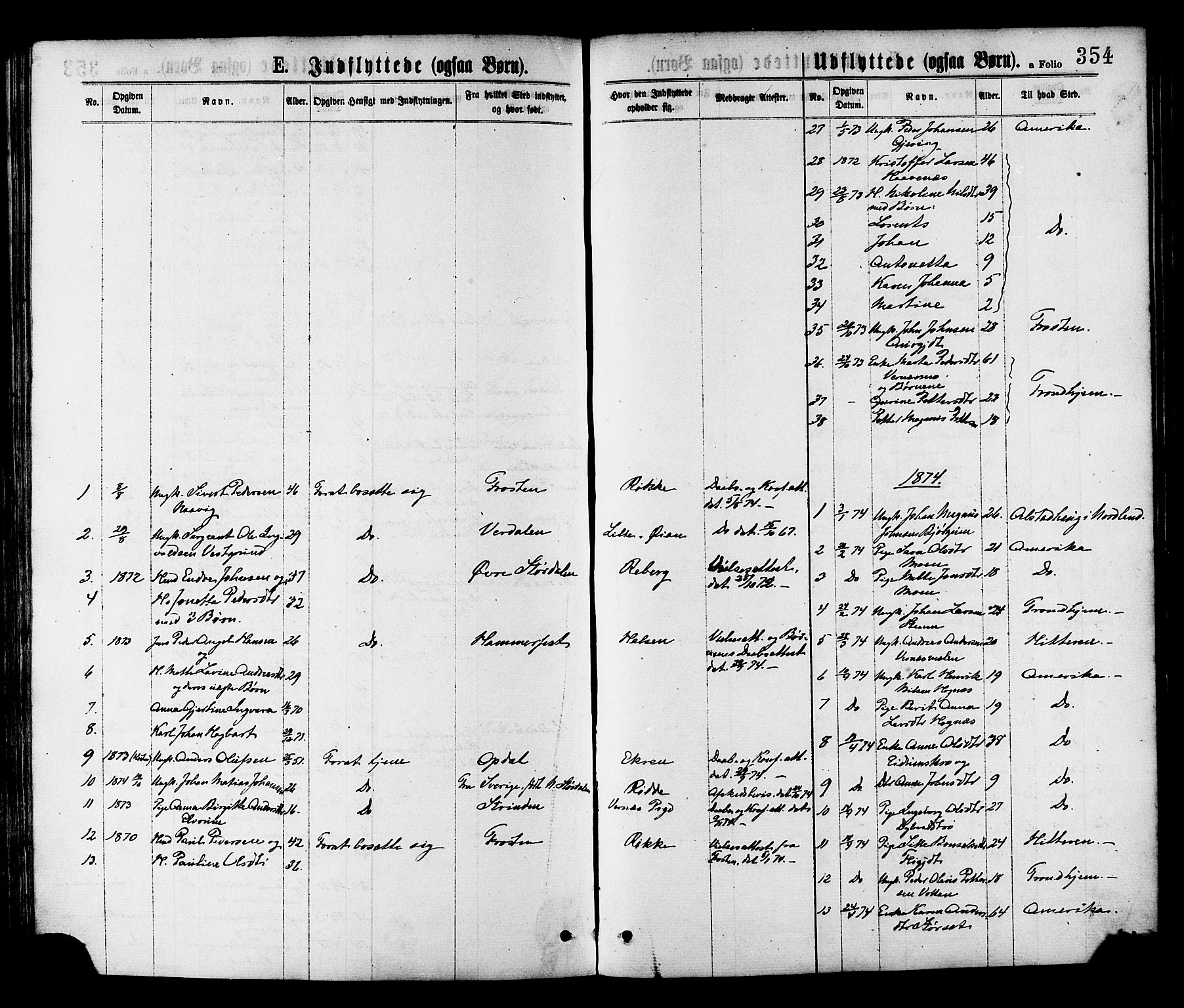 Ministerialprotokoller, klokkerbøker og fødselsregistre - Nord-Trøndelag, AV/SAT-A-1458/709/L0076: Ministerialbok nr. 709A16, 1871-1879, s. 354