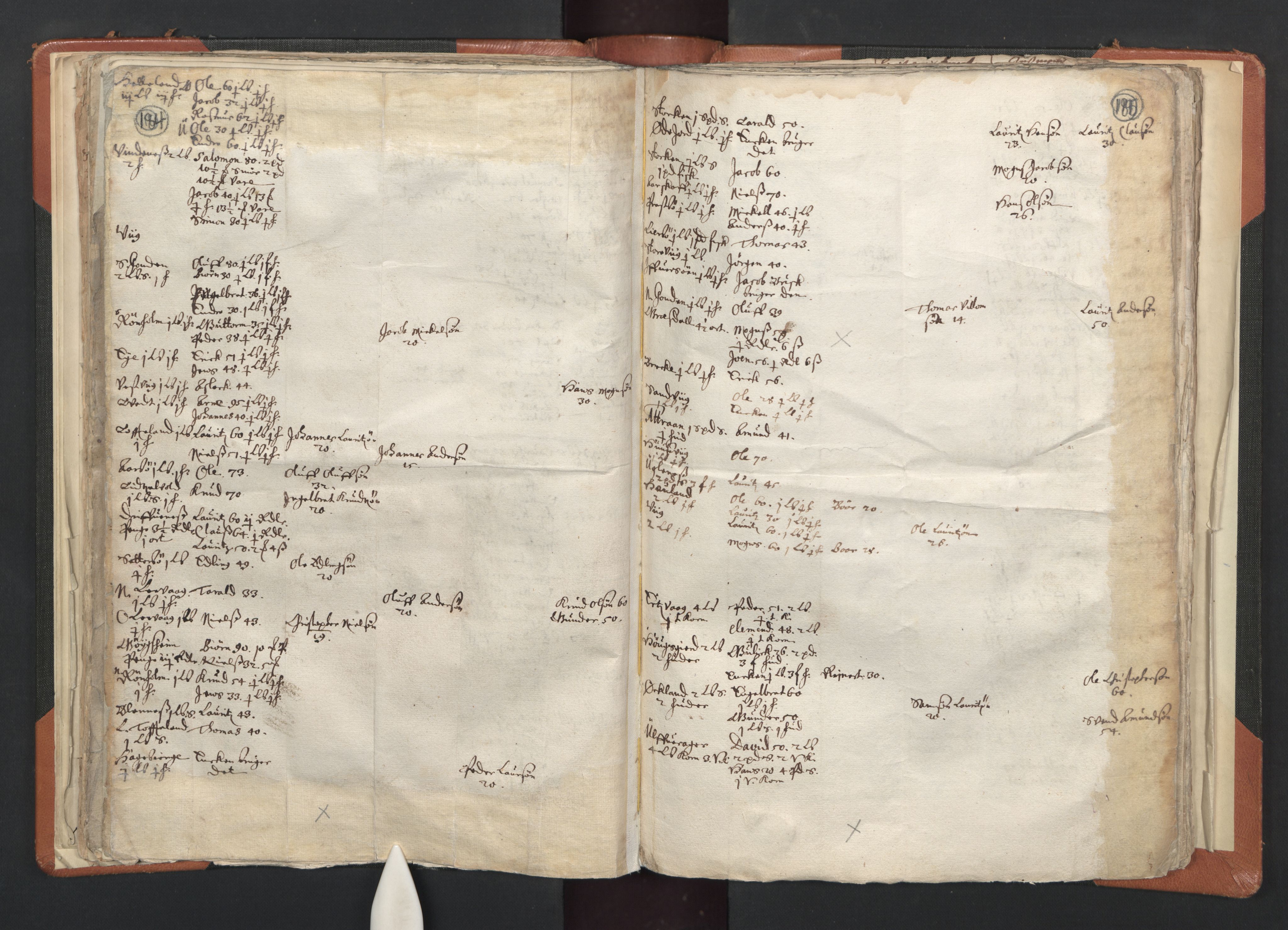RA, Sogneprestenes manntall 1664-1666, nr. 20: Sunnhordland prosti, 1664-1666, s. 184-185