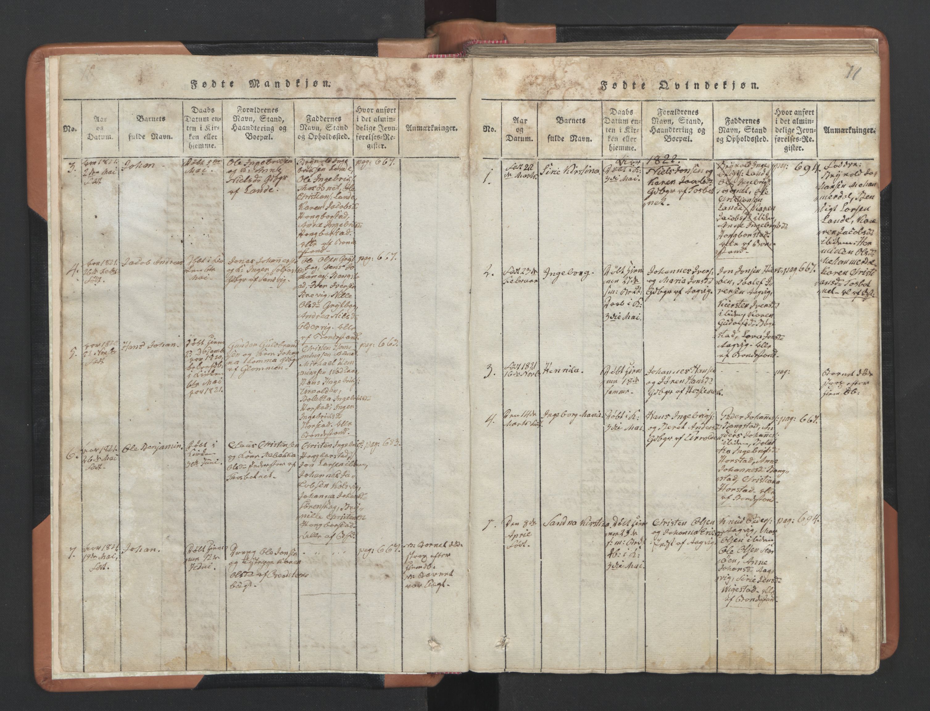 Ministerialprotokoller, klokkerbøker og fødselsregistre - Nordland, AV/SAT-A-1459/810/L0157: Klokkerbok nr. 810C01, 1819-1842, s. 10-11