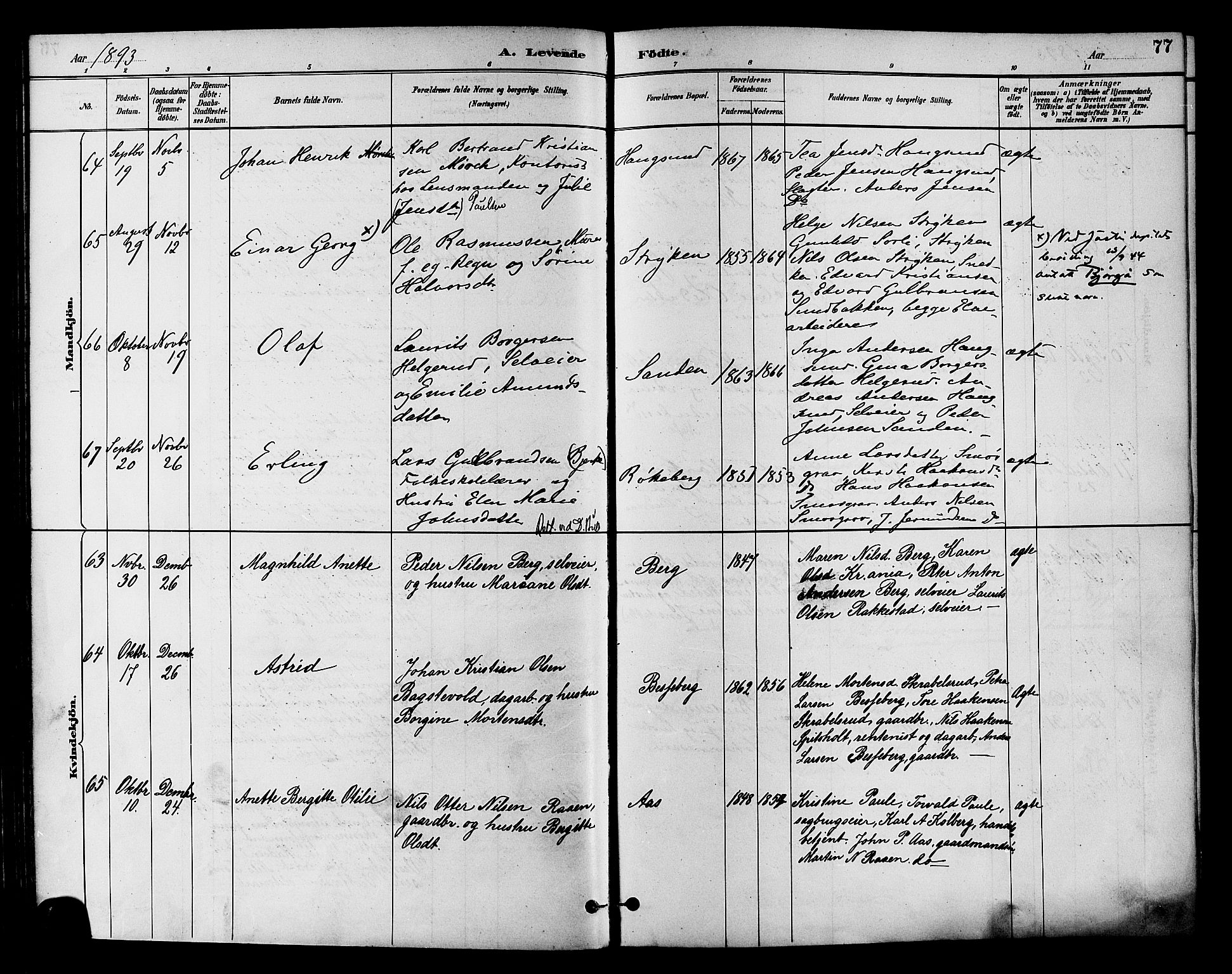 Eiker kirkebøker, AV/SAKO-A-4/F/Fb/L0002: Ministerialbok nr. II 2, 1889-1896, s. 77