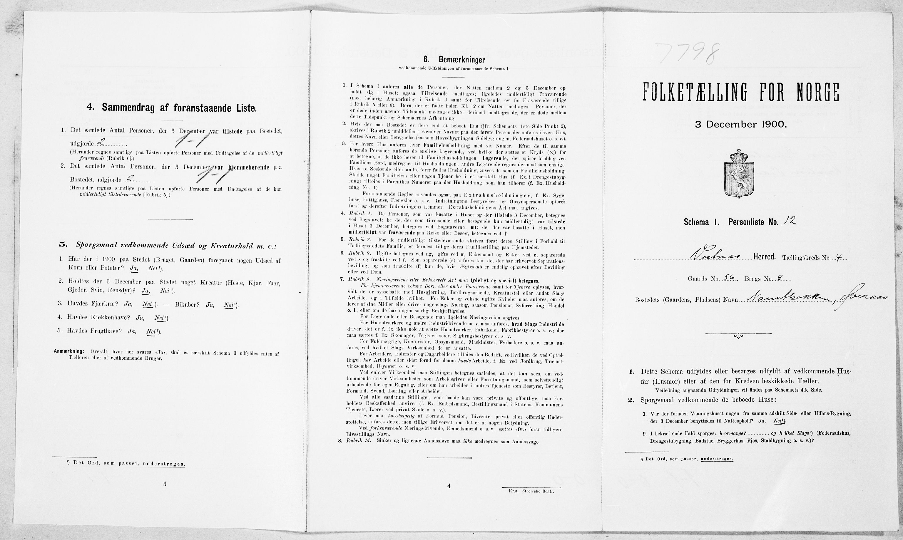 SAT, Folketelling 1900 for 1535 Vestnes herred, 1900, s. 473