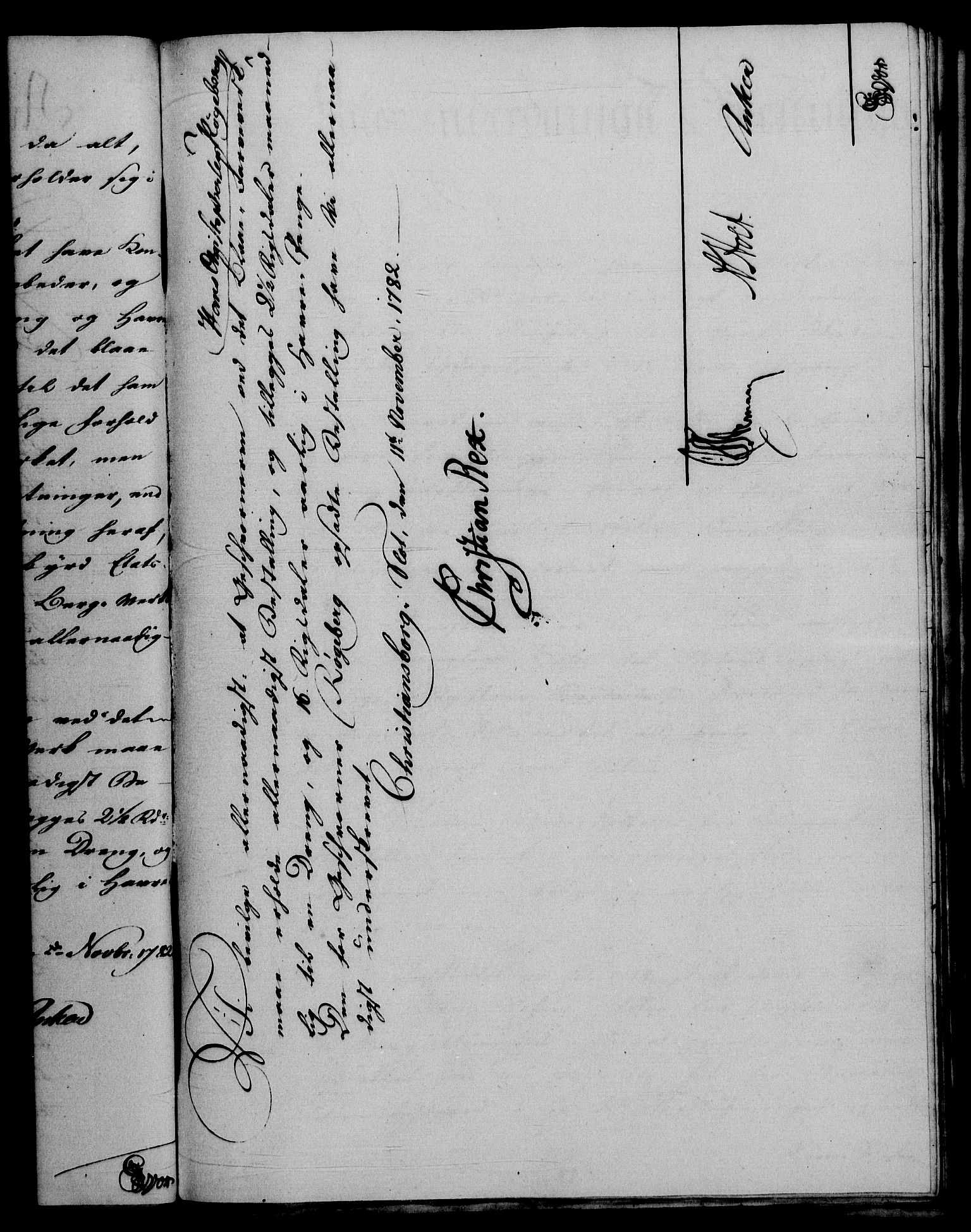 Rentekammeret, Renteskriverkontorene, RA/EA-3115/M/Mf/Mfa/L0004: Resolusjonsprotokoll med register (merket RK 54.4), 1782