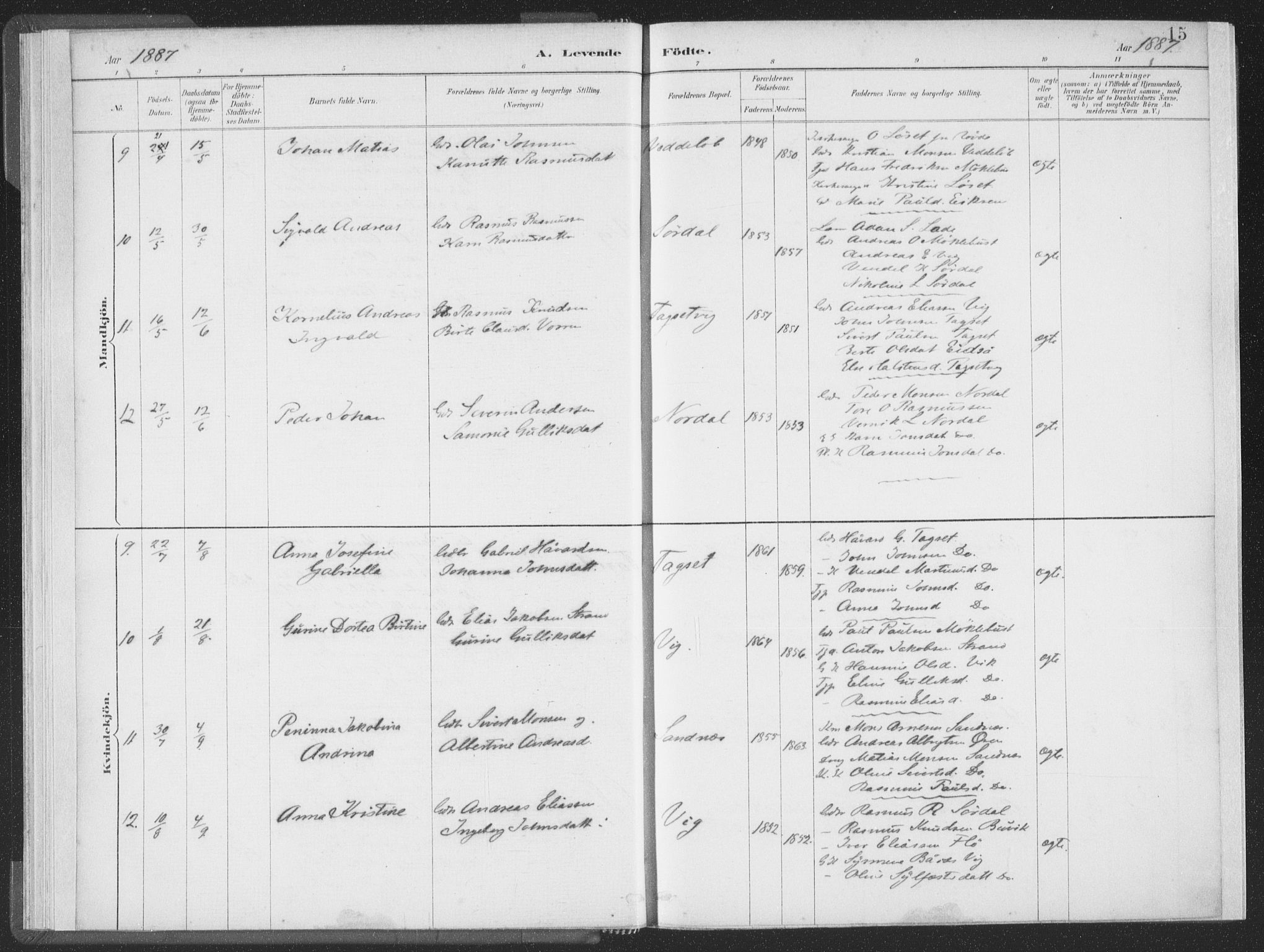 Ministerialprotokoller, klokkerbøker og fødselsregistre - Møre og Romsdal, AV/SAT-A-1454/502/L0025: Ministerialbok nr. 502A03, 1885-1909, s. 15