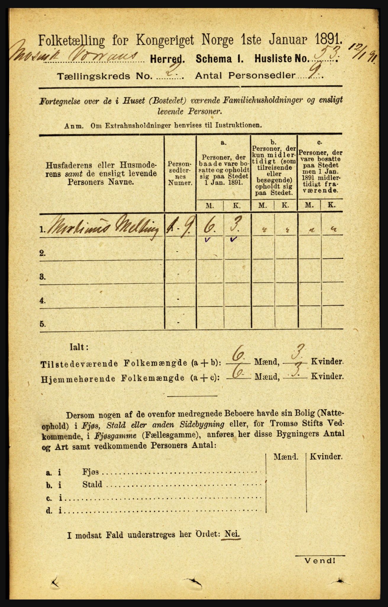 RA, Folketelling 1891 for 1723 Mosvik og Verran herred, 1891, s. 474