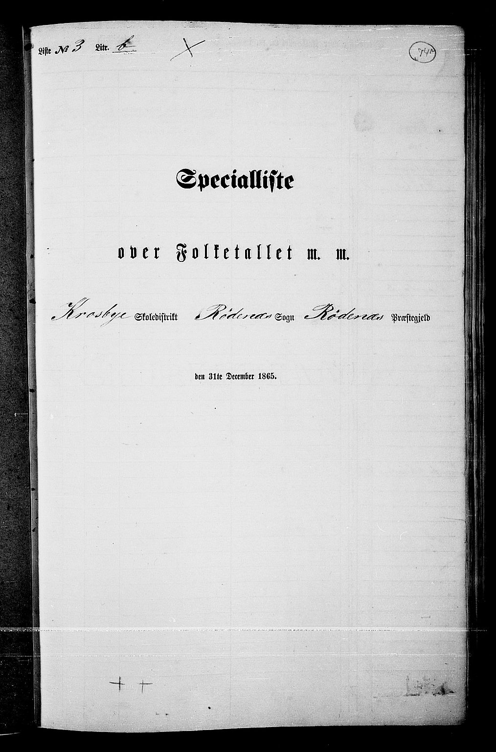 RA, Folketelling 1865 for 0120P Rødenes prestegjeld, 1865, s. 67