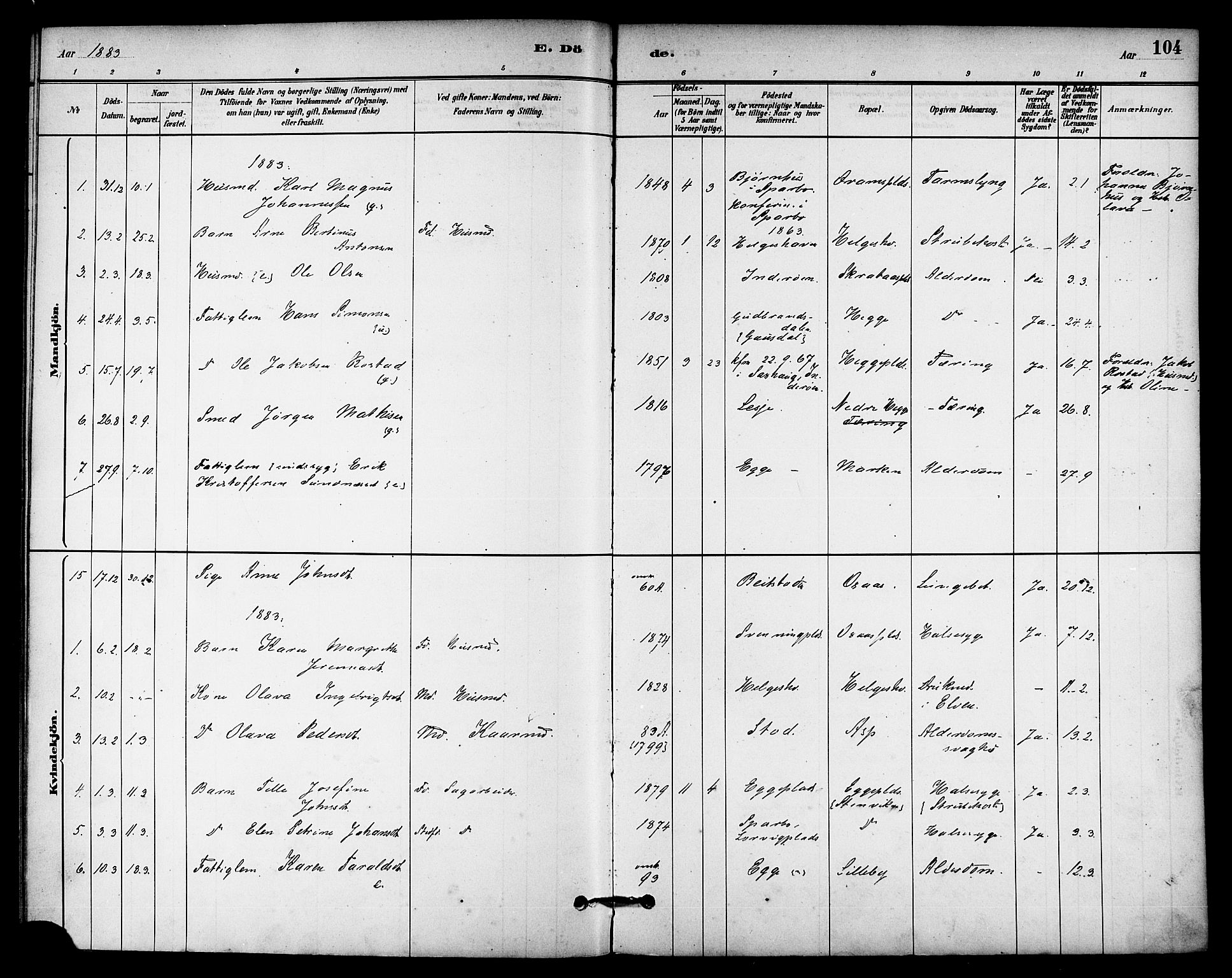 Ministerialprotokoller, klokkerbøker og fødselsregistre - Nord-Trøndelag, SAT/A-1458/740/L0378: Ministerialbok nr. 740A01, 1881-1895, s. 104