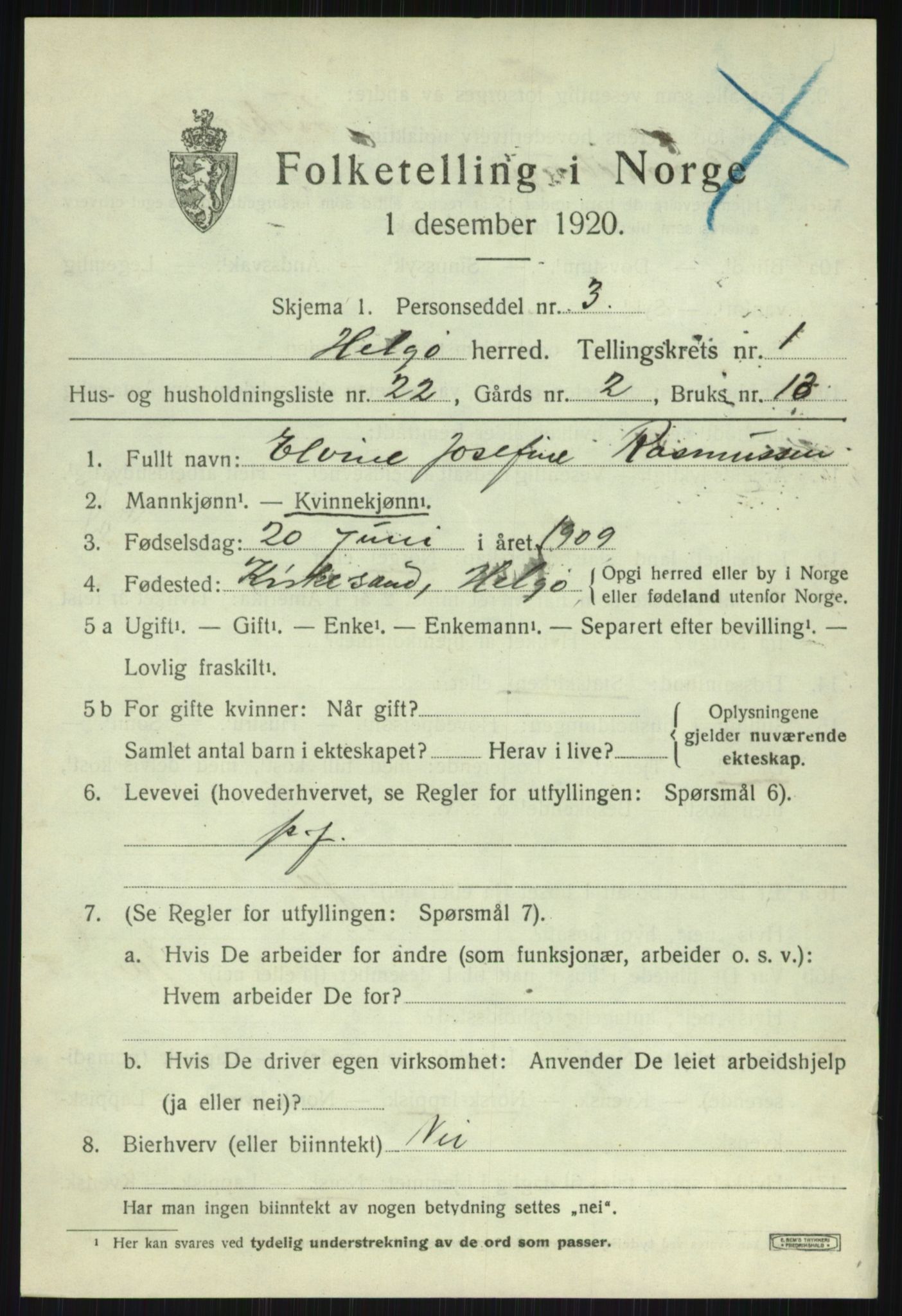 SATØ, Folketelling 1920 for 1935 Helgøy herred, 1920, s. 816
