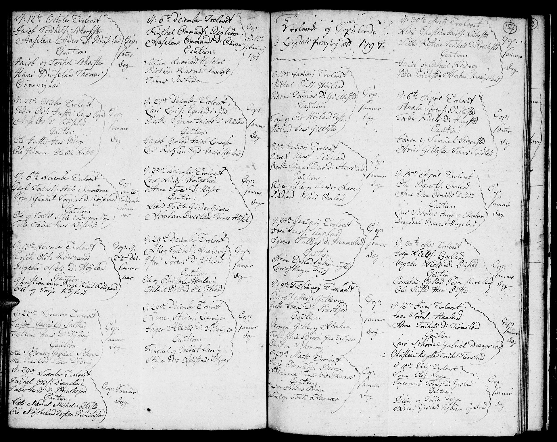 Lyngdal sokneprestkontor, AV/SAK-1111-0029/F/Fa/Fac/L0002: Ministerialbok nr. A 2, 1727-1815, s. 156-157