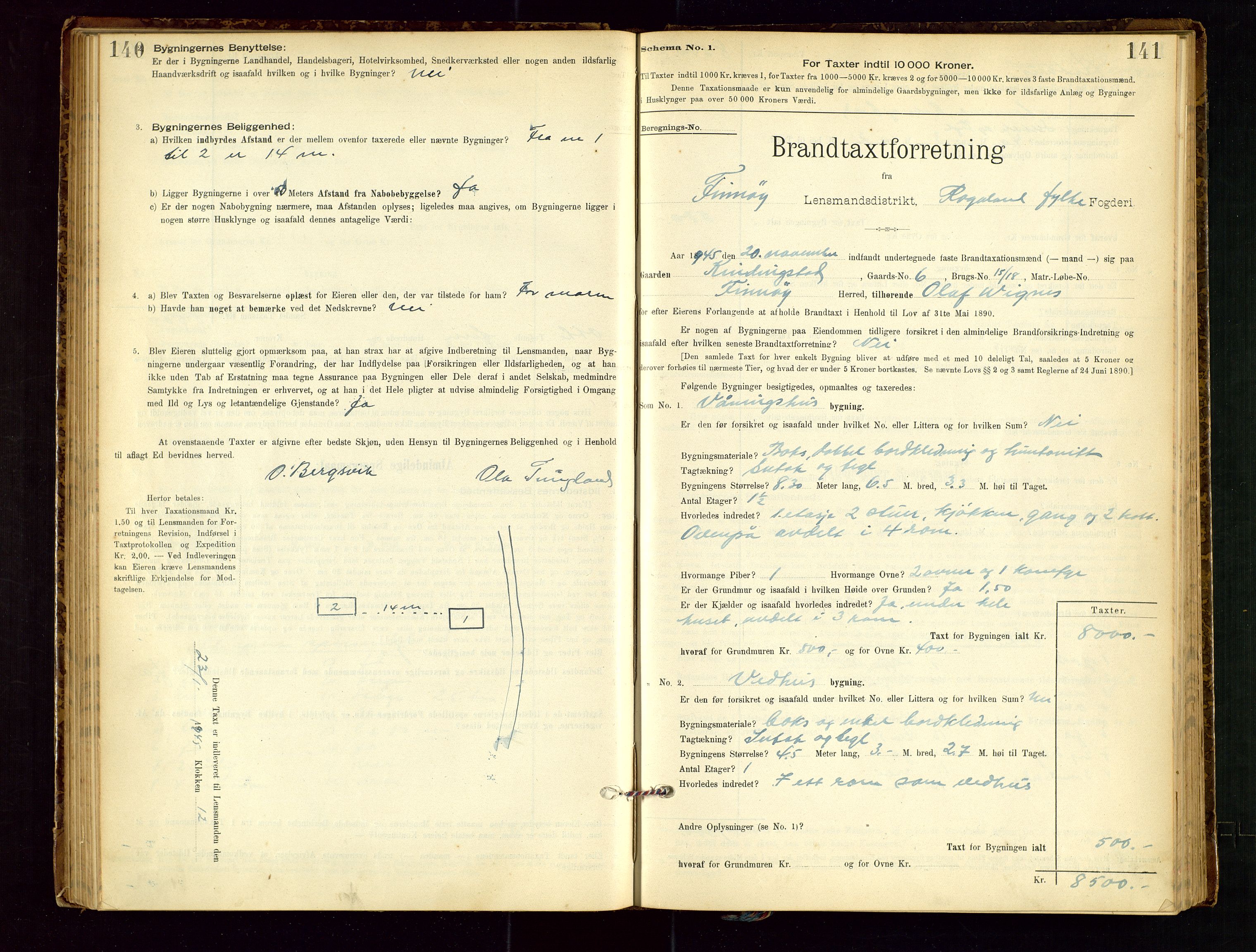 Finnøy lensmannskontor, AV/SAST-A-100442/Goa/L0003: Branntakstprotokoll - skjemaprotokoll, 1896-1954, s. 140-141