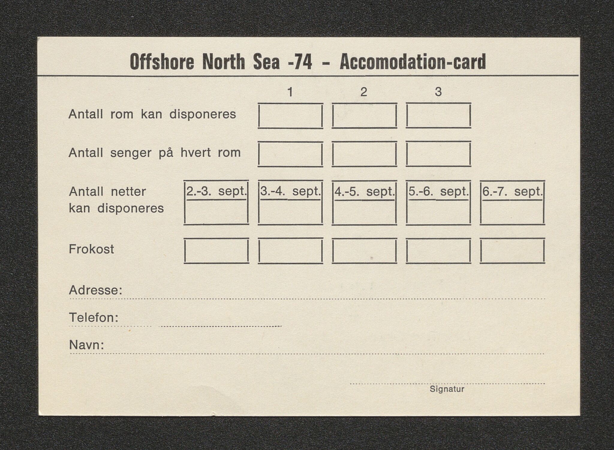 Pa 1716 - Stiftelsen Offshore Northern Seas, AV/SAST-A-102319/X/Xc/L0001: Invitasjonspakker ONS 74 og ONS 76, 1974-1976, s. 10