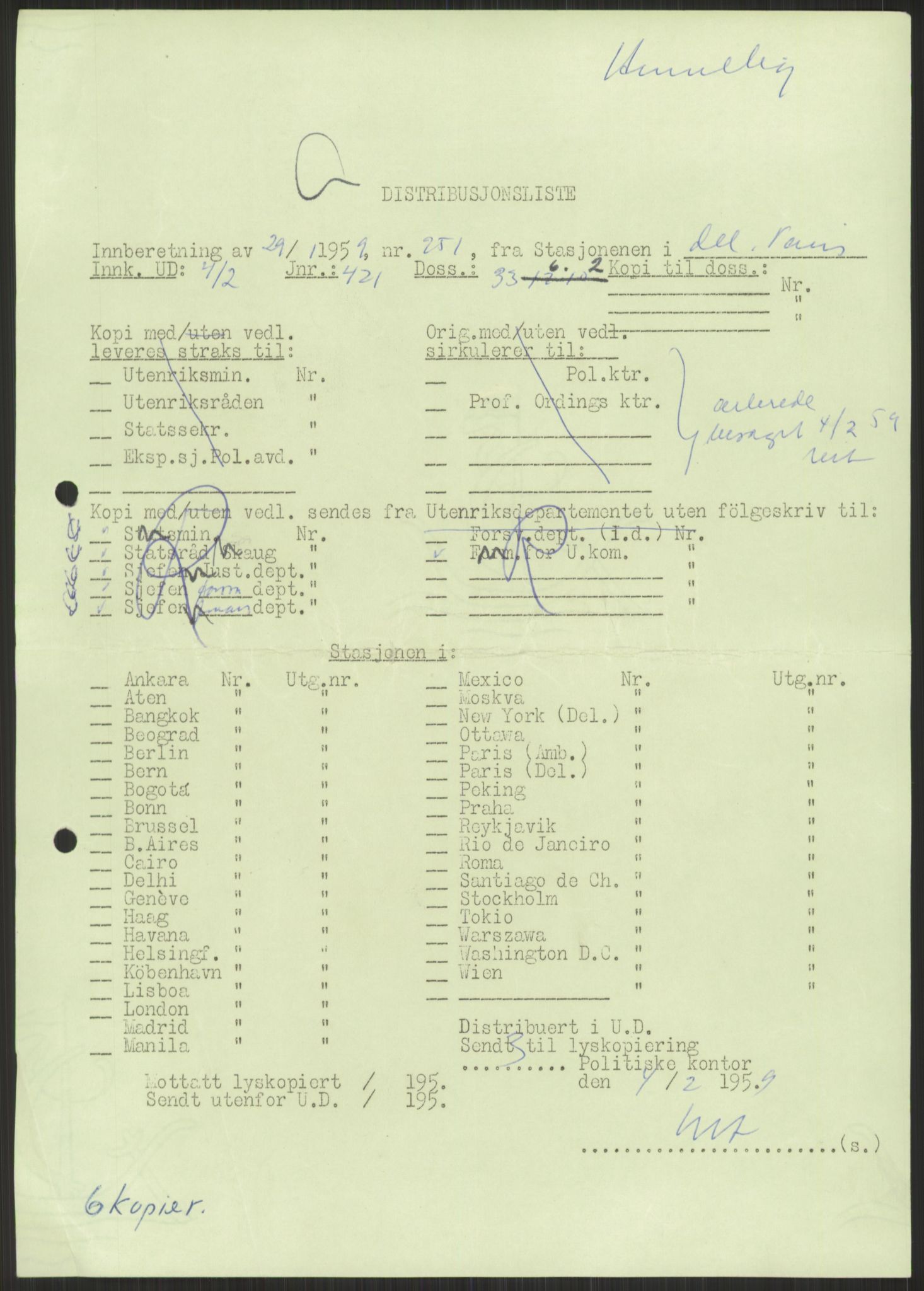 Utenriksdepartementet, AV/RA-S-2259, 1951-1959, s. 111