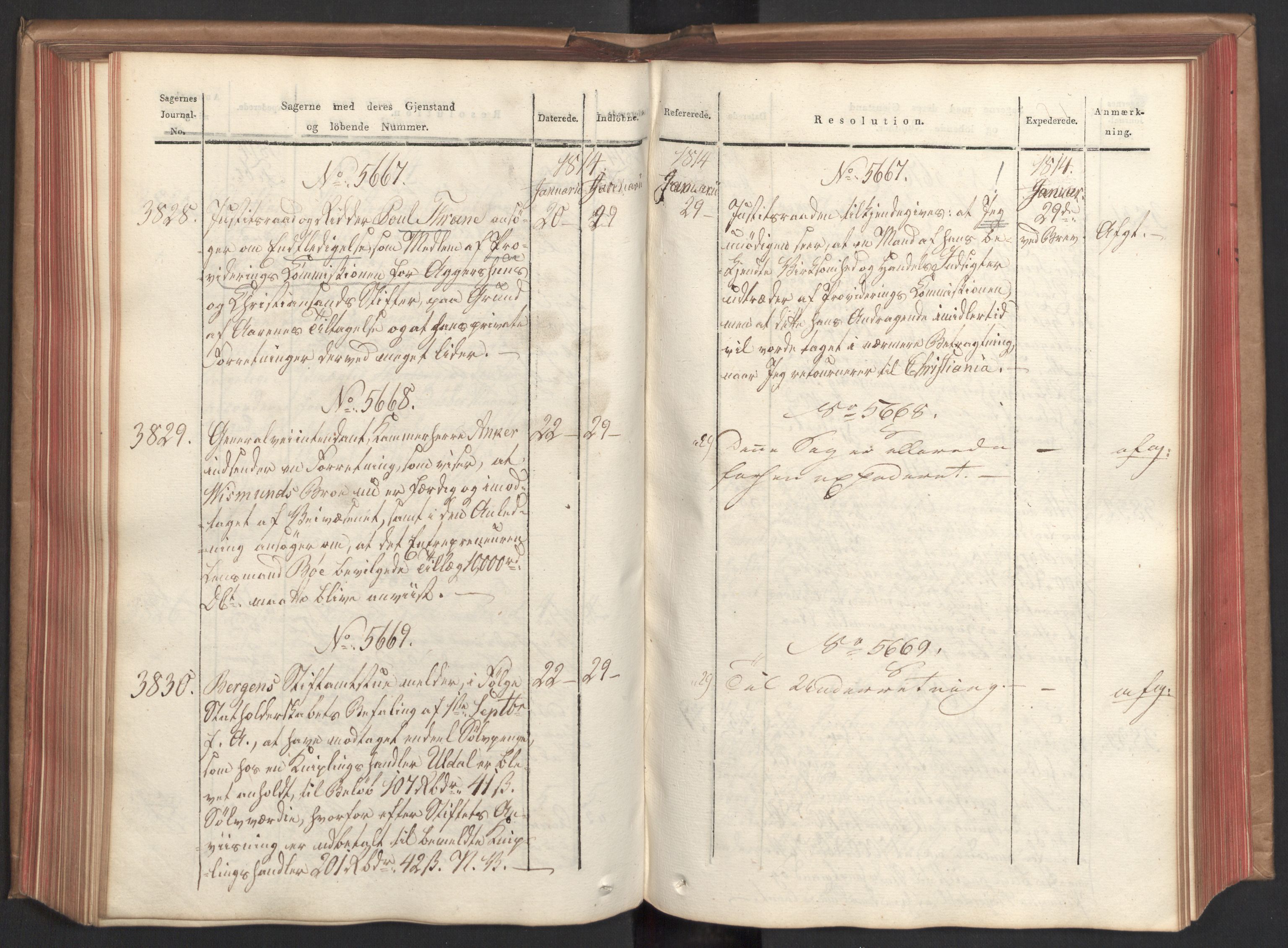 Stattholderembetet 1810-1814, 2. kontor (Kontor B), AV/RA-EA-5432/Ab/L0009: Referatprotokoll,  j.nr. 3539-3951,  l.nr. 5315-5800, 1813-1814, s. 153