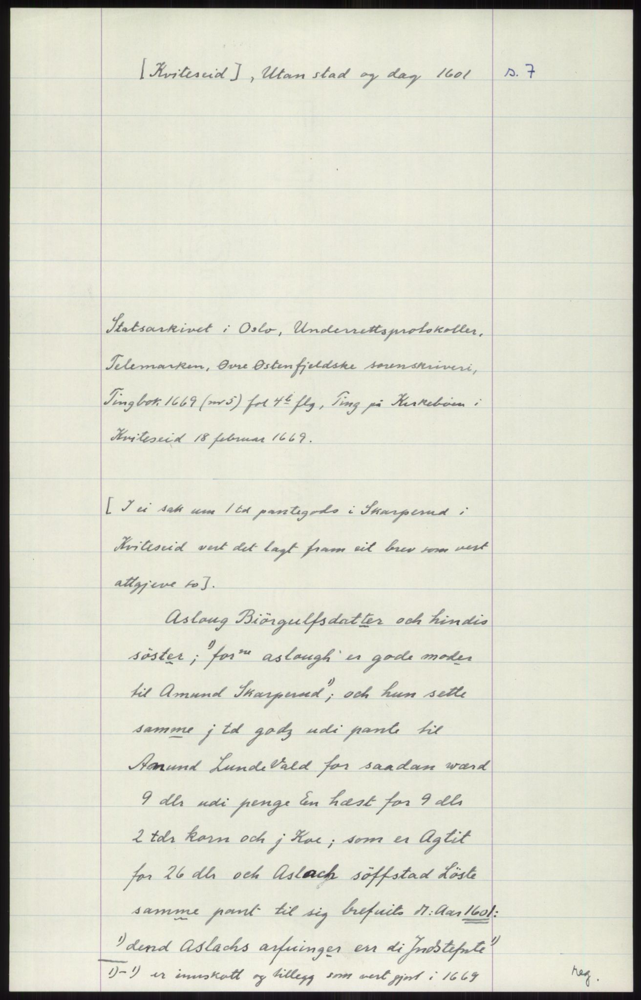 Samlinger til kildeutgivelse, Diplomavskriftsamlingen, AV/RA-EA-4053/H/Ha, s. 2398