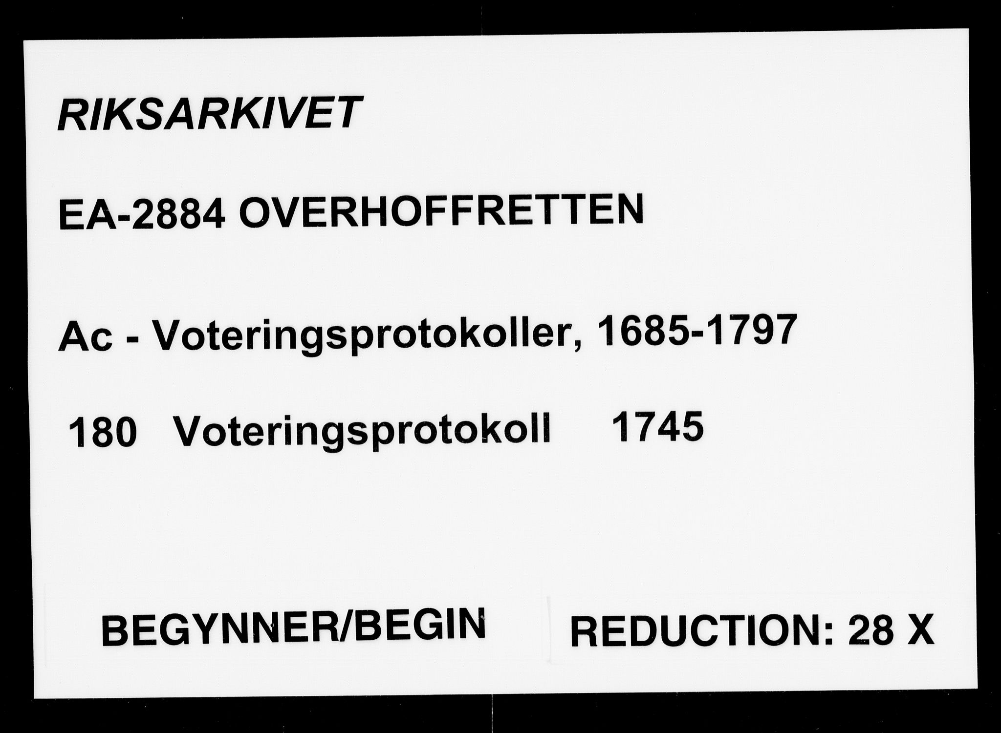 Overhoffretten 1667-1797, RA/EA-2884/Ac/L0180: Voteringsprotokoll, 1745