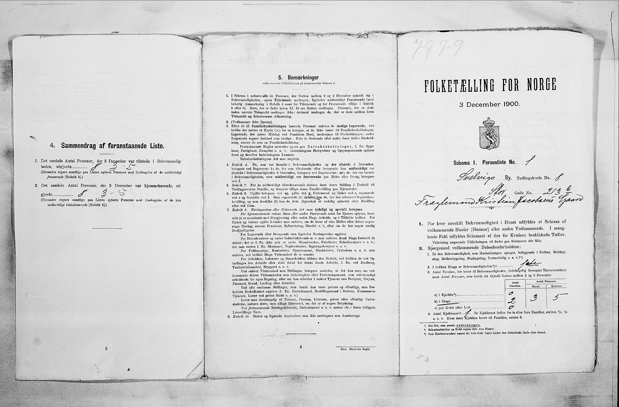 RA, Folketelling 1900 for 0701 Svelvik ladested, 1900, s. 1109