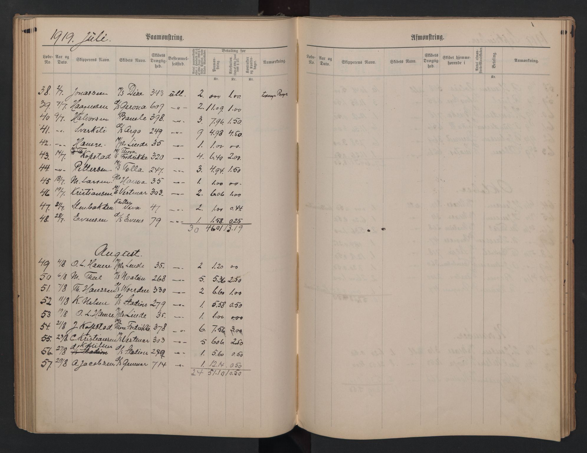 Kragerø innrulleringskontor, AV/SAKO-A-830/H/Ha/L0003: Mønstringsjournal, 1911-1930, s. 67