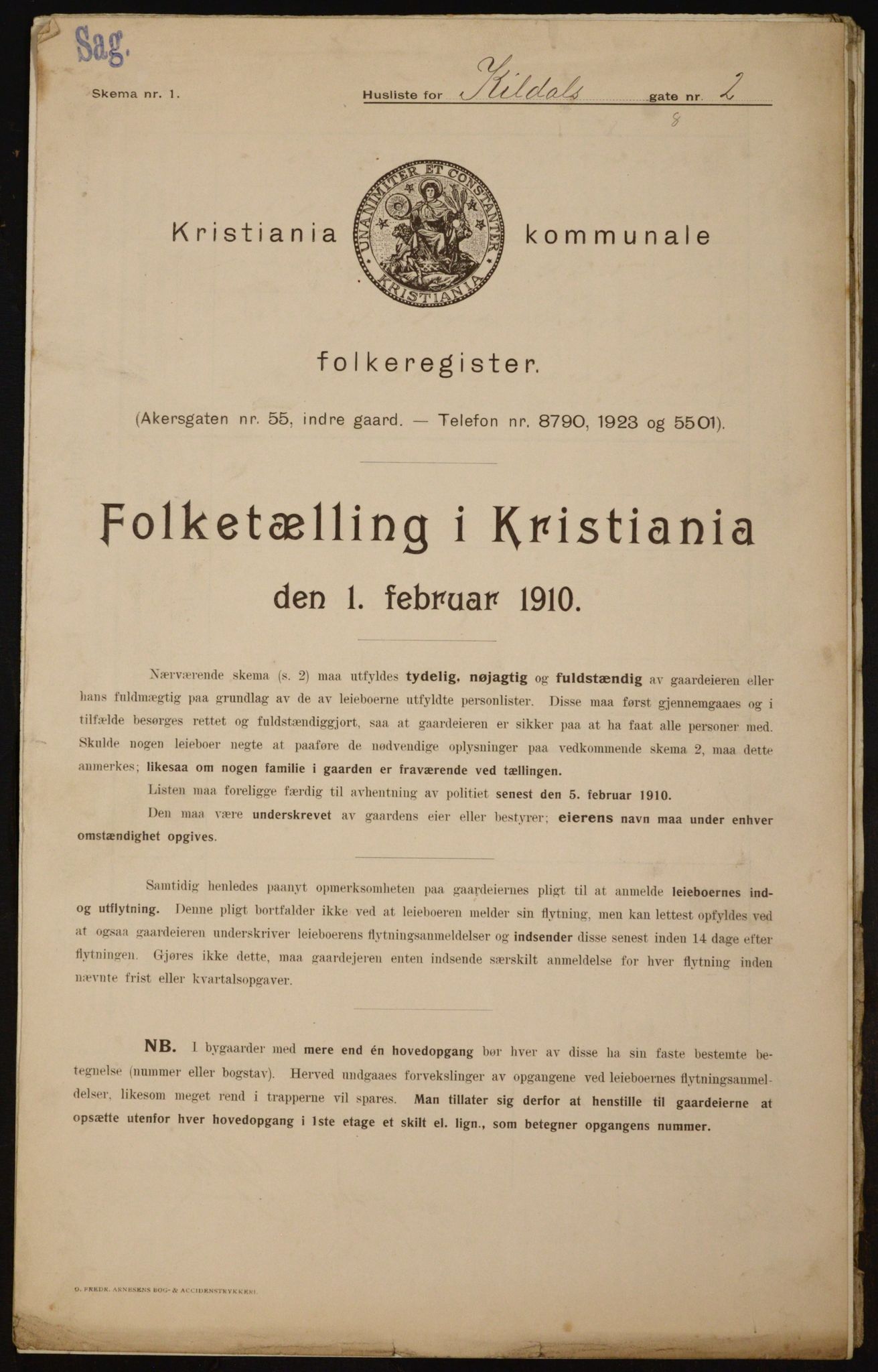 OBA, Kommunal folketelling 1.2.1910 for Kristiania, 1910, s. 47915