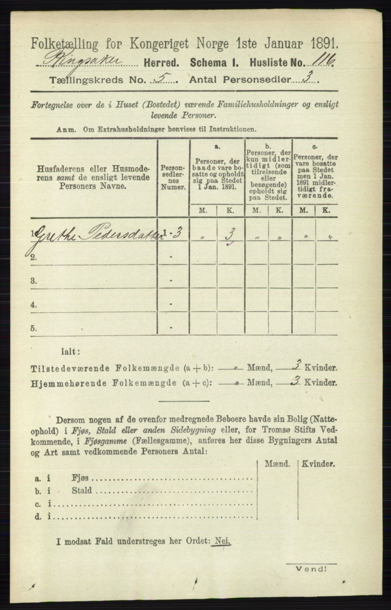 RA, Folketelling 1891 for 0412 Ringsaker herred, 1891, s. 2411