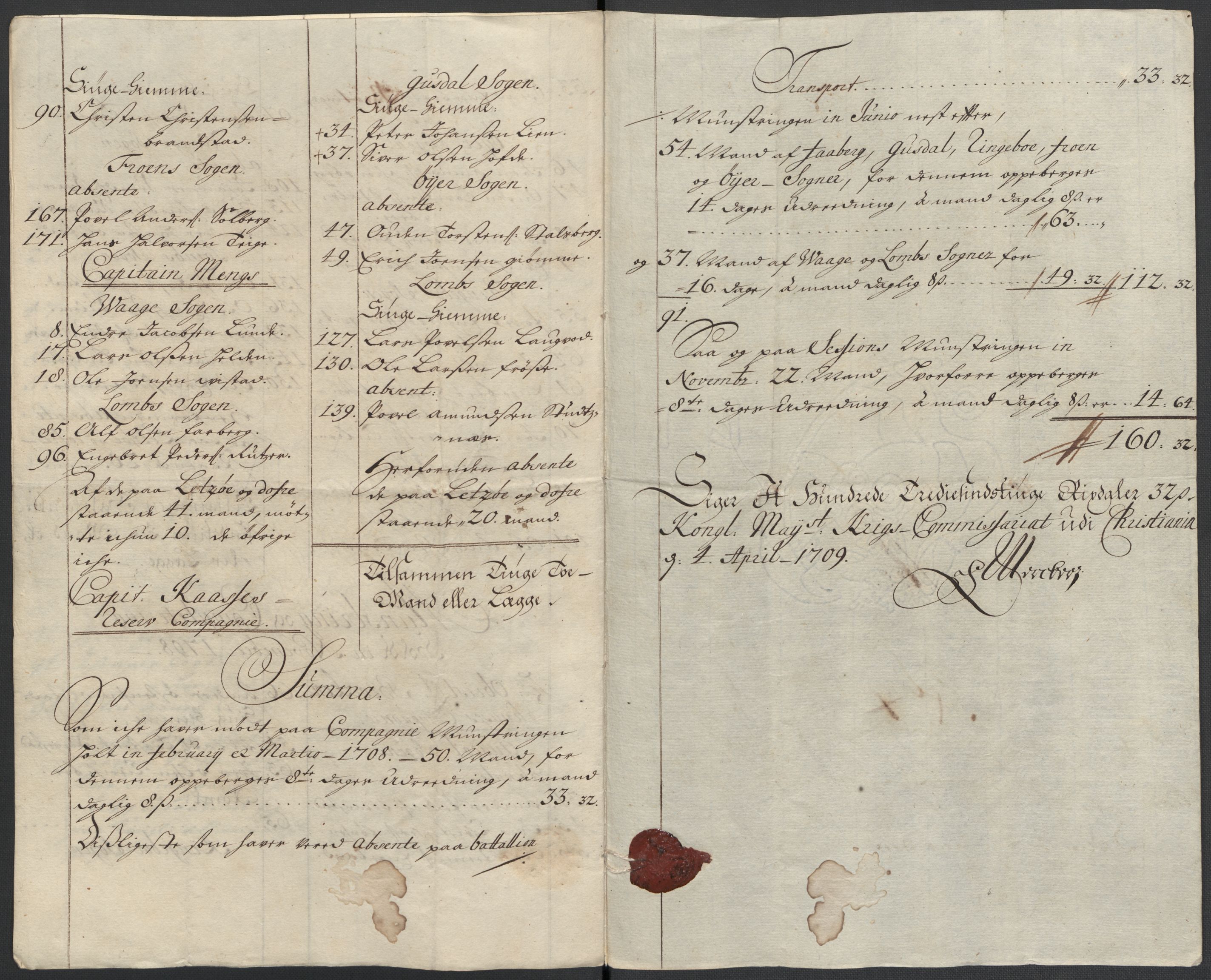 Rentekammeret inntil 1814, Reviderte regnskaper, Fogderegnskap, RA/EA-4092/R17/L1179: Fogderegnskap Gudbrandsdal, 1708-1710, s. 194