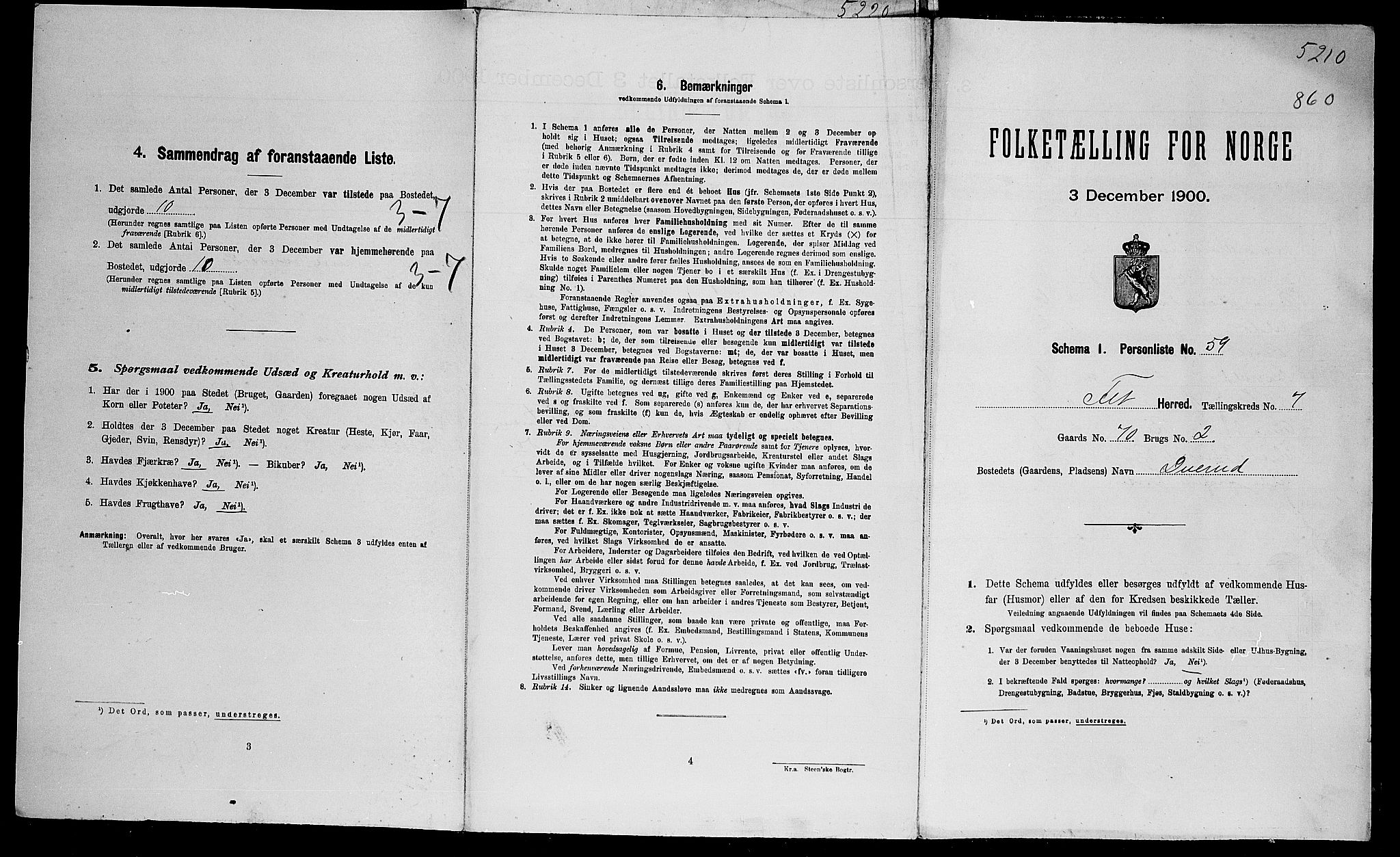 SAO, Folketelling 1900 for 0227 Fet herred, 1900