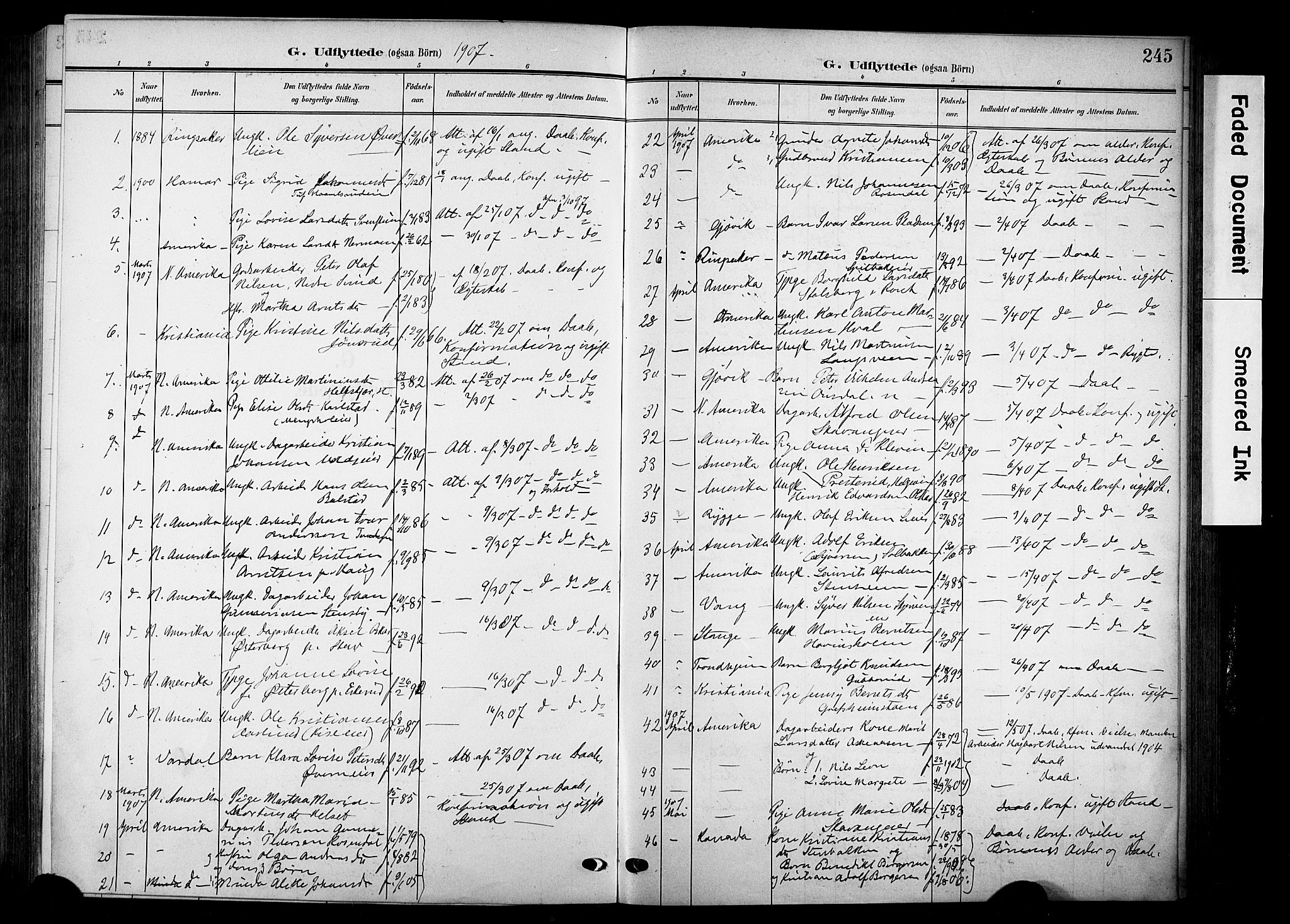 Nes prestekontor, Hedmark, AV/SAH-PREST-020/K/Ka/L0014: Ministerialbok nr. 14, 1906-1929, s. 245