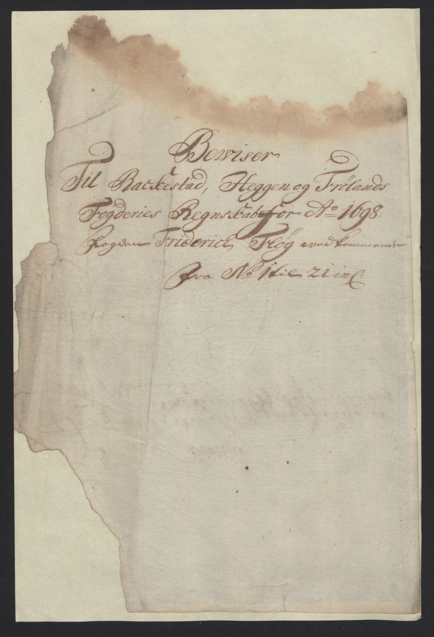 Rentekammeret inntil 1814, Reviderte regnskaper, Fogderegnskap, AV/RA-EA-4092/R07/L0288: Fogderegnskap Rakkestad, Heggen og Frøland, 1698, s. 16