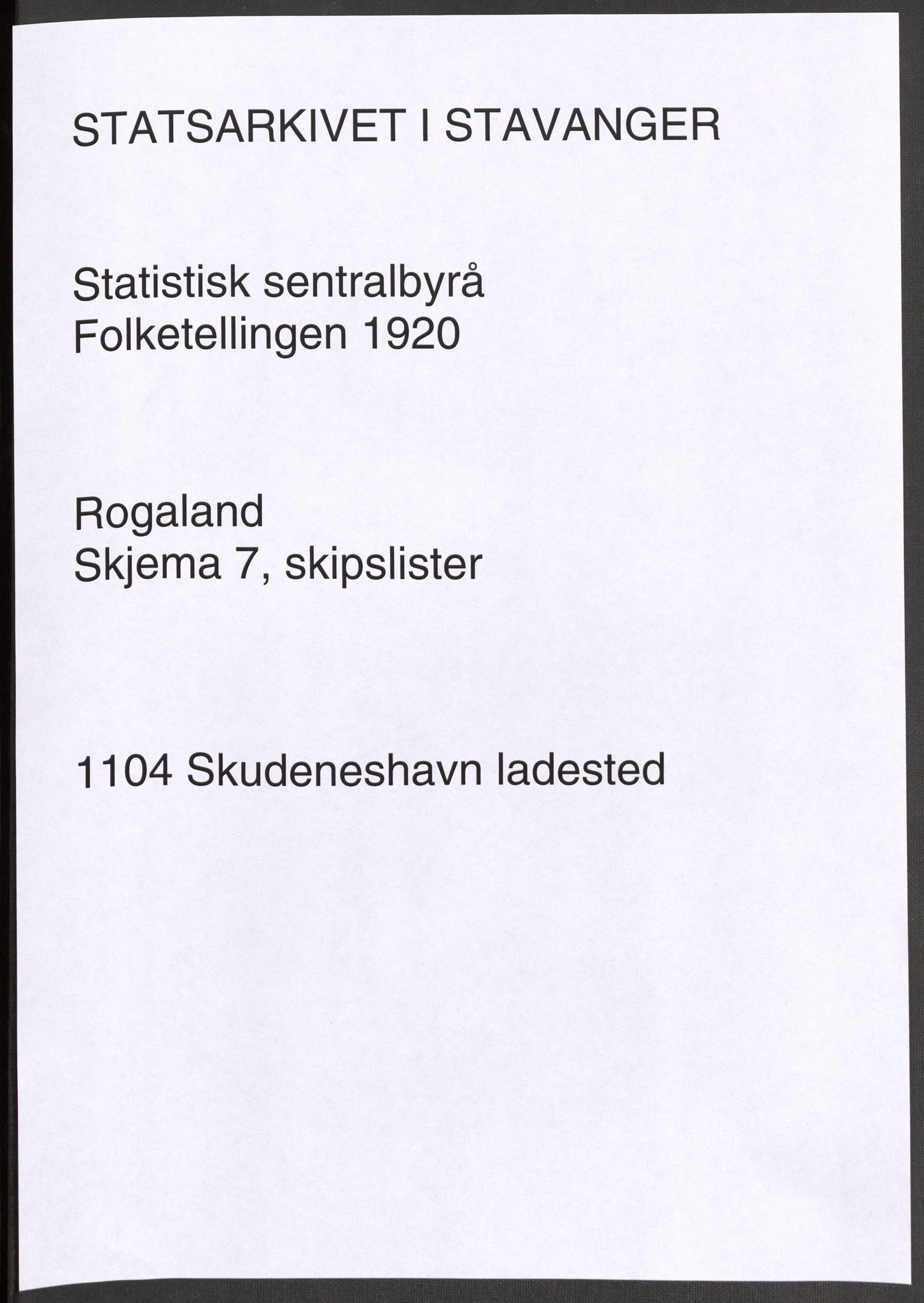 SAST, Folketelling 1920 for 1104 Skudeneshavn ladested, 1920, s. 3811